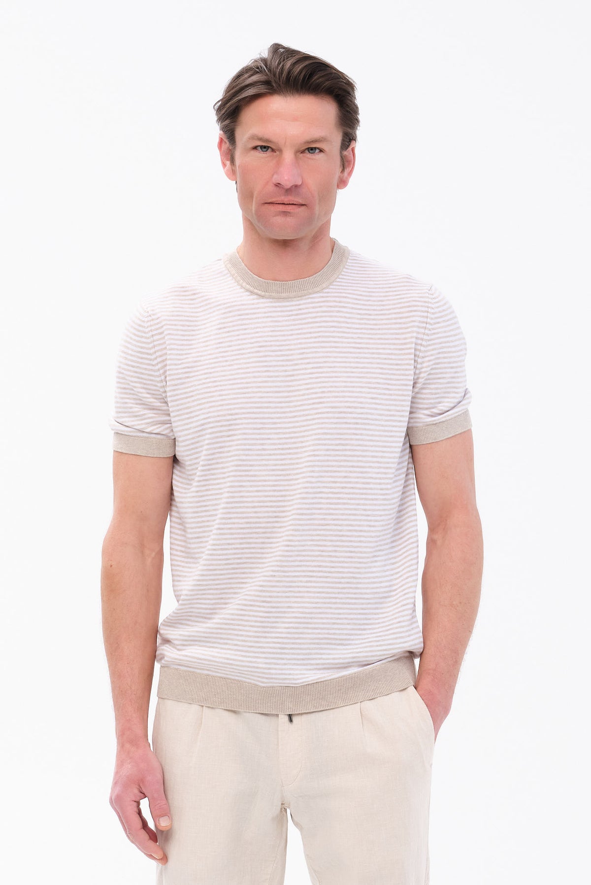 ΑΝΔΡΙΚΟ ΜΠΕΖ ΣΚΟΥΡΟ ΡΙΓΕ Τ-SHIRT PORTOBELLO'S REGULAR FIT
