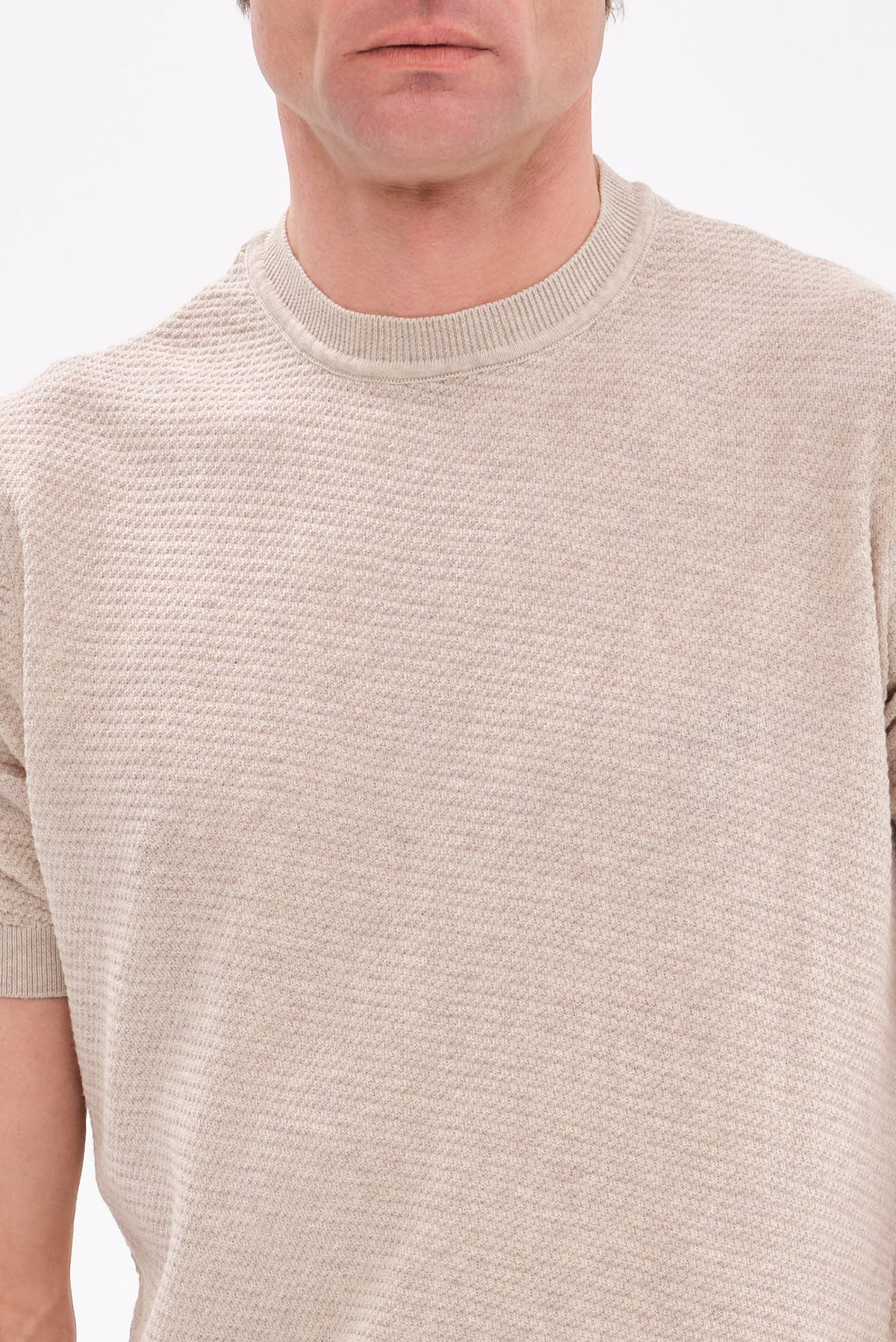 ΑΝΔΡΙΚΟ ΜΠΕΖ ΣΚΟΥΡΟ Τ-SHIRT PORTOBELLO'S ΜΕ ΑΝΑΓΛΥΦΗ ΠΛΕΞΗ REGULAR FIT