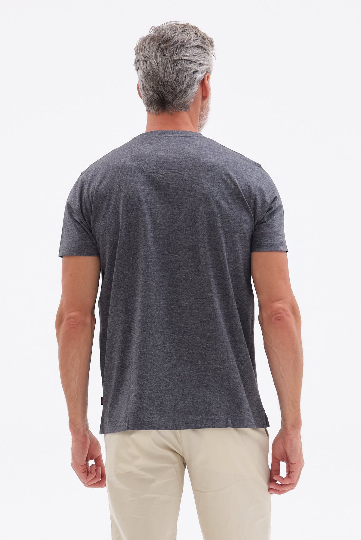 ΑΝΔΡΙΚΟ ΣΚΟΥΡΟ ΓΚΡΙ ΚΟΝΤΟΜΑΝΙΚΟ T-SHIRT PORTOBELLO'S ΜΕ BIO SILKY FINISH