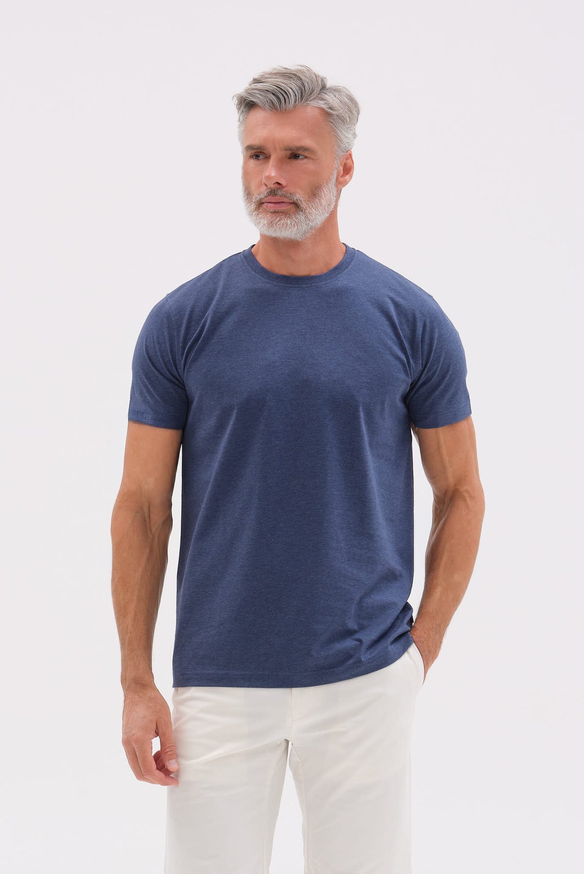 ΑΝΔΡΙΚΟ ΙΝΤΙΓΚΟ ΚΟΝΤΟΜΑΝΙΚΟ T-SHIRT PORTOBELLO'S ΜΕ BIO SILKY FINISH