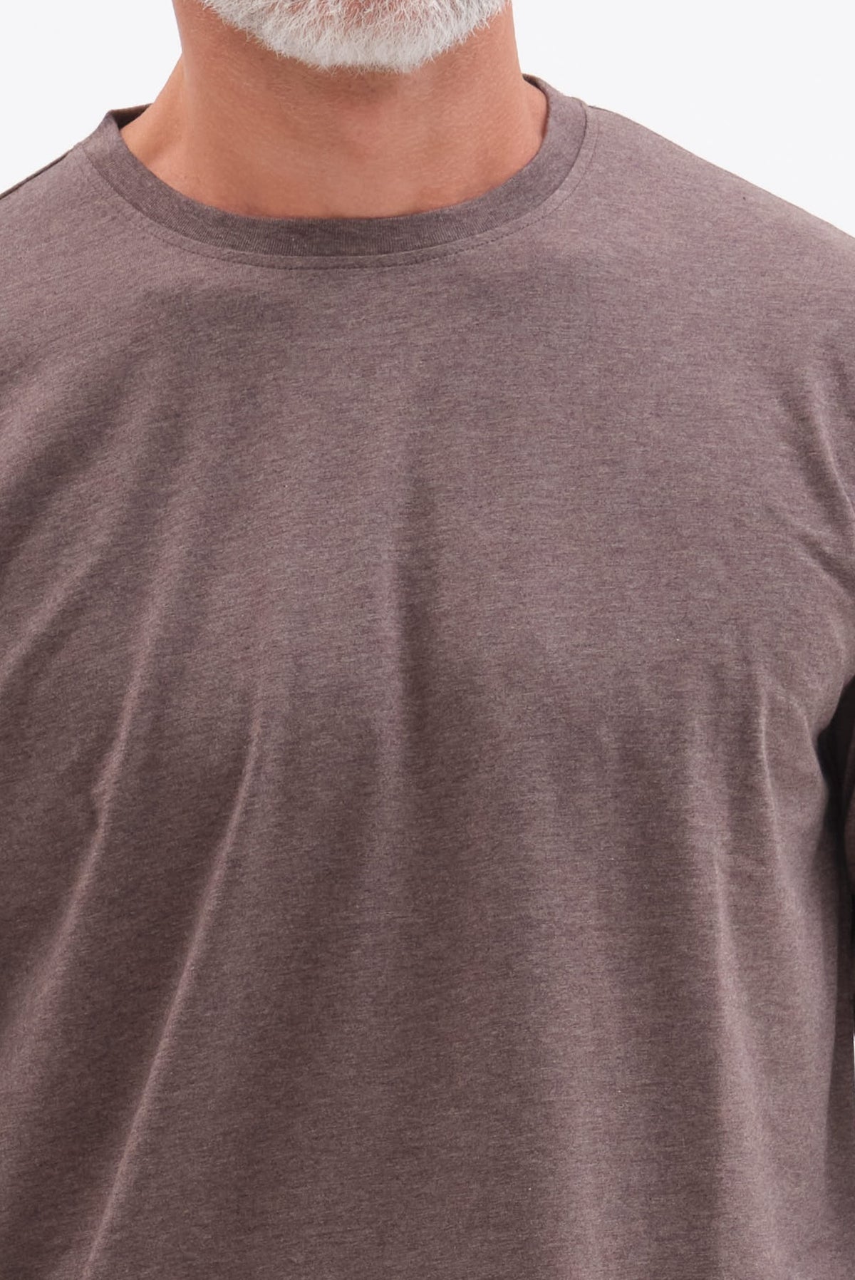 ΑΝΔΡΙΚΟ ΚΑΦΕ ΜΟΝΟΧΡΩΜΟ ΜΑΚΡΥΜΑΝΙΚΟ T-SHIRT PORTOBELLO'S