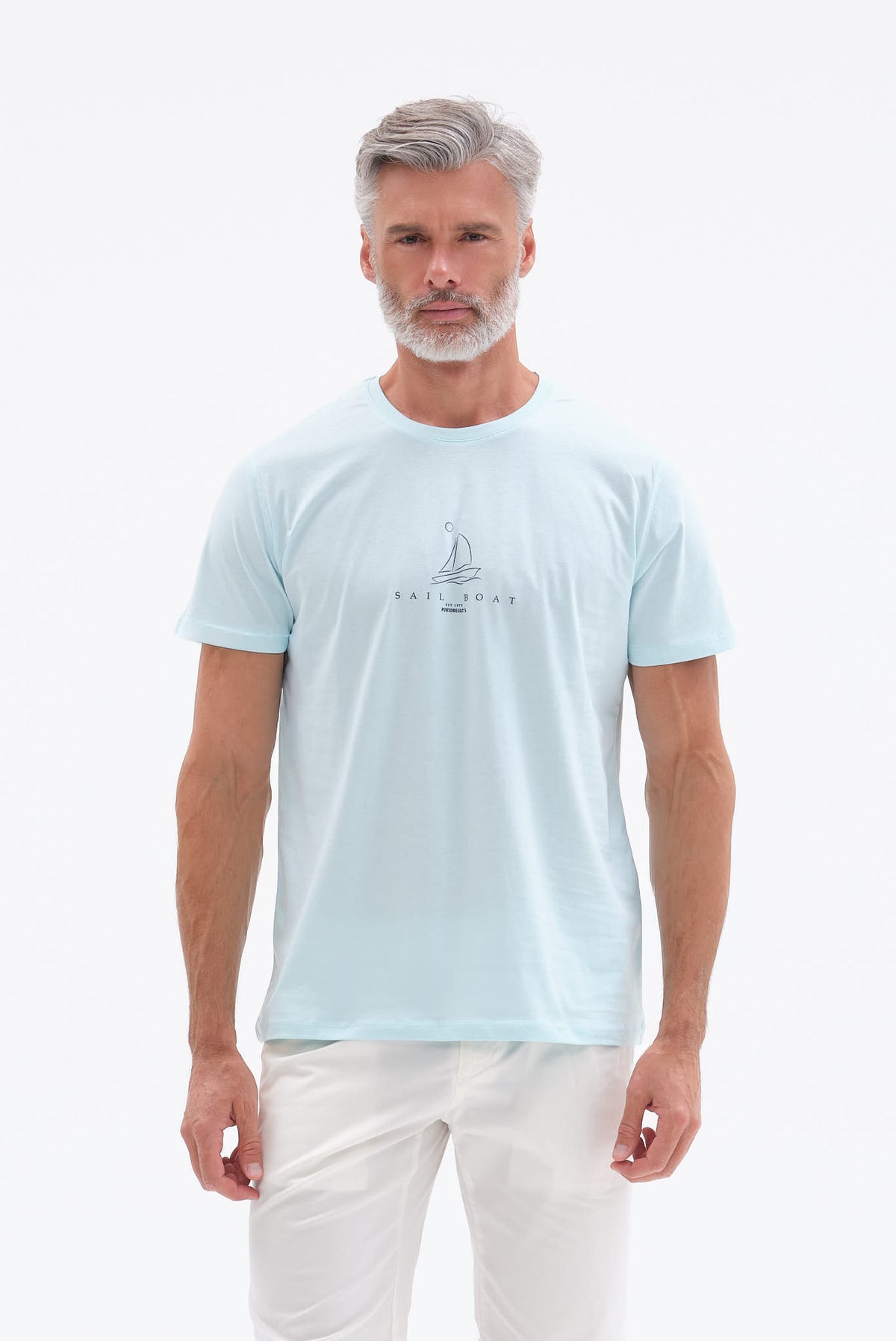 ΑΝΔΡΙΚΟ ΟΙΝΟΠΝΕΥΜΑΤΙ ΚΟΝΤΟΜΑΝΙΚΟ T-SHIRT PORTOBELLO'S ME ΣΤΑΜΠΑ SAIL BOAT
