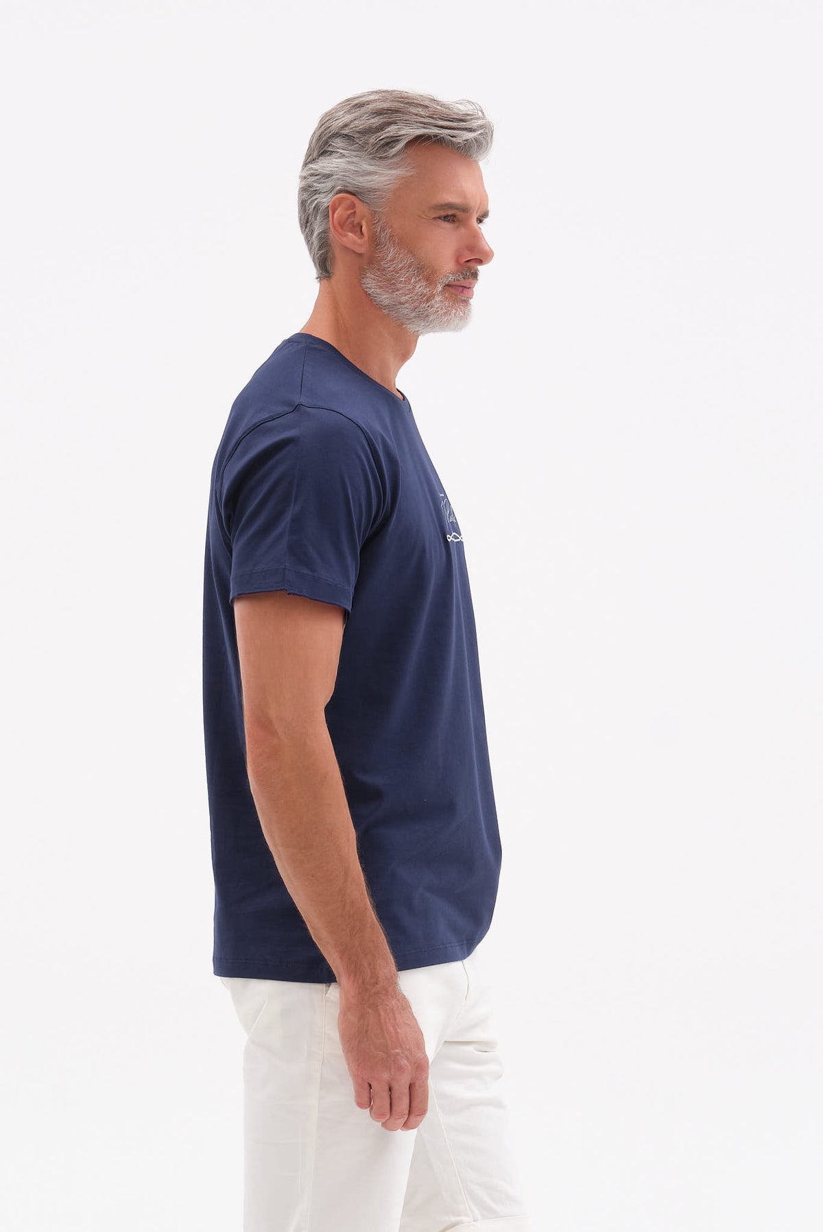 ΑΝΔΡΙΚΟ ΜΠΛΕ ΚΟΝΤΟΜΑΝΙΚΟ T-SHIRT PORTOBELLO'S ME ΣΤΑΜΠΑ THE PACIFIC