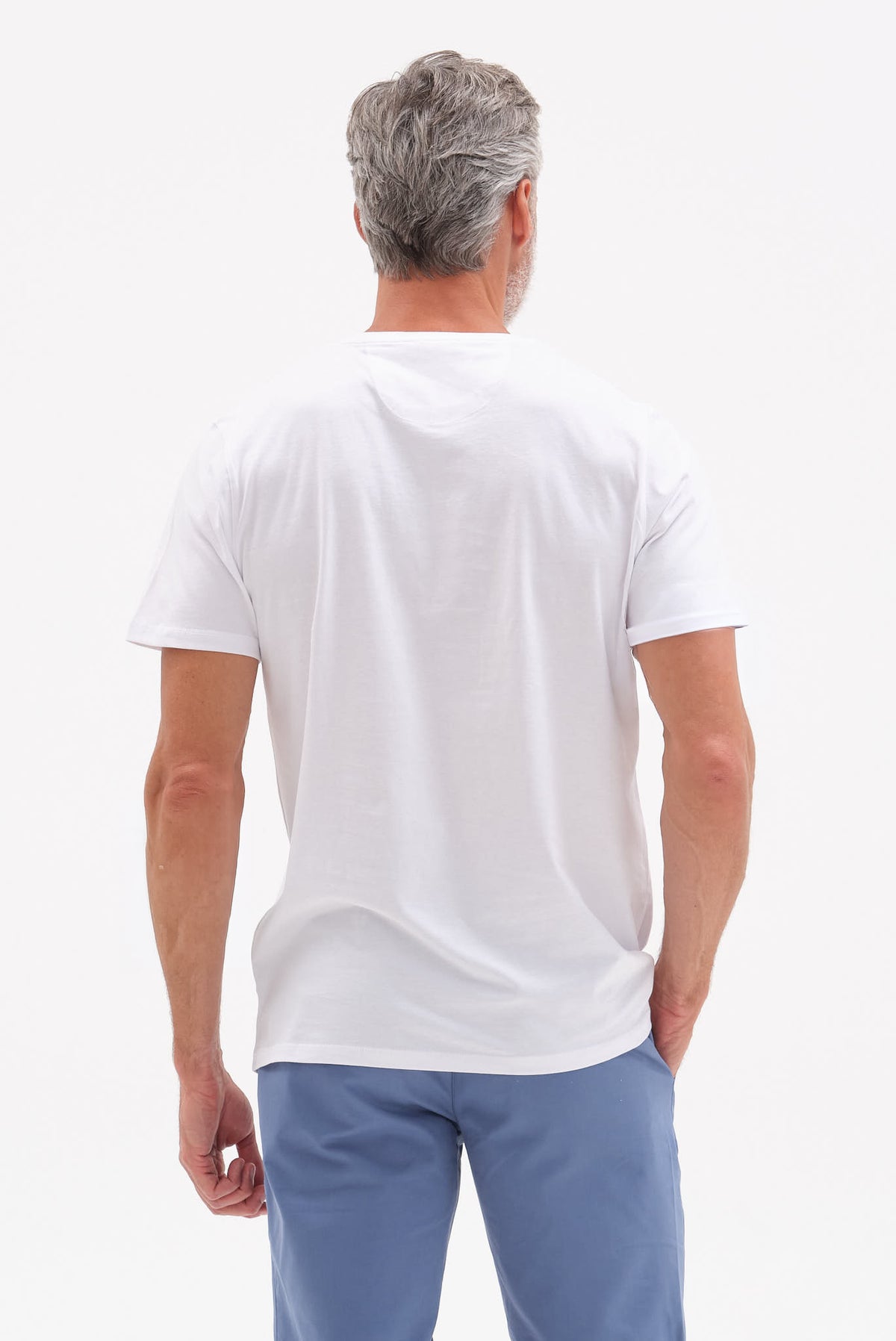 ΑΝΔΡΙΚΟ ΛΕΥΚΟ ΚΟΝΤΟΜΑΝΙΚΟ T-SHIRT PORTOBELLO'S ME ΣΤΑΜΠΑ FIND THE GOOD IN EVERY SEA