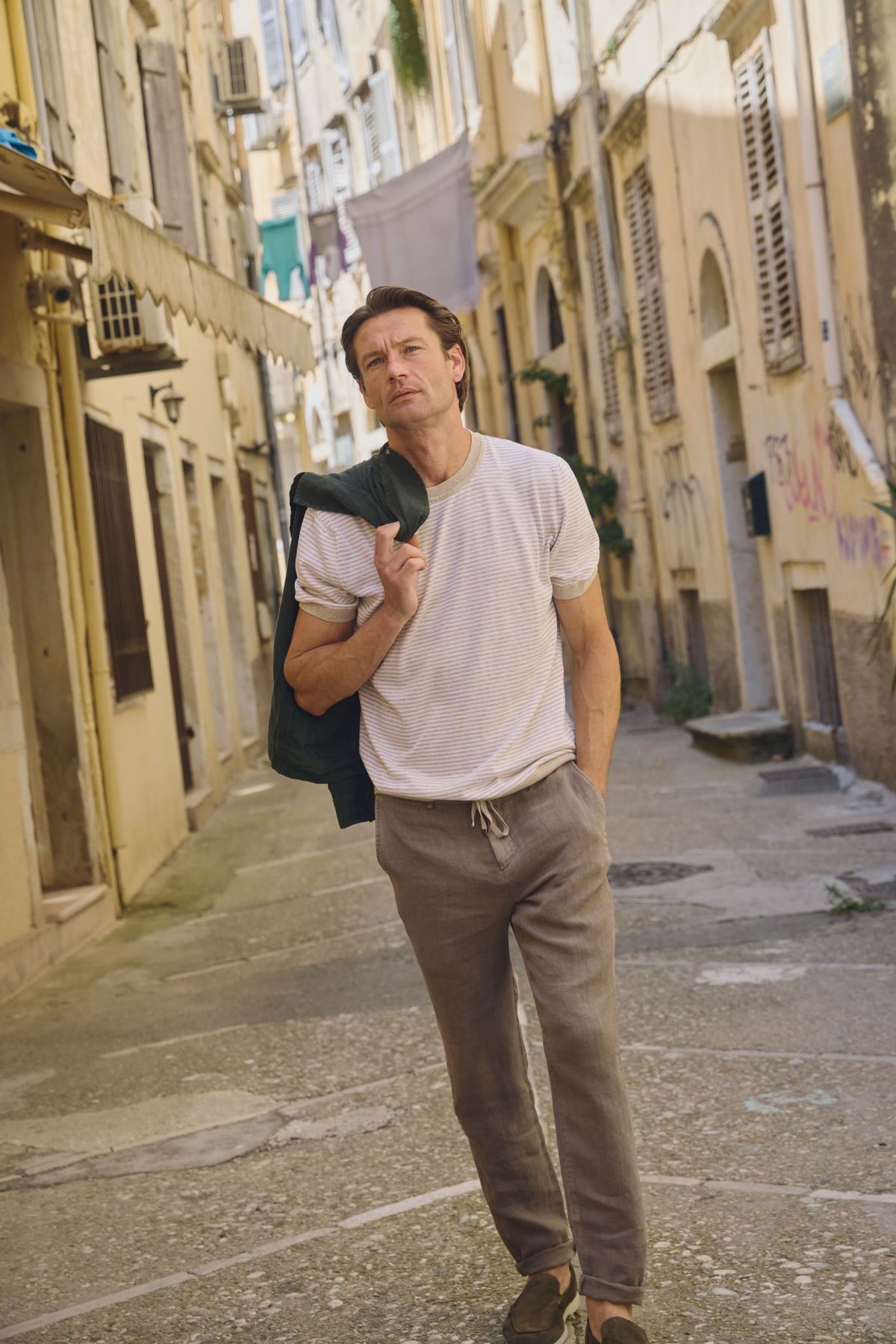 ΑΝΔΡΙΚΟ ΜΠΕΖ ΣΚΟΥΡΟ ΡΙΓΕ Τ-SHIRT PORTOBELLO'S REGULAR FIT