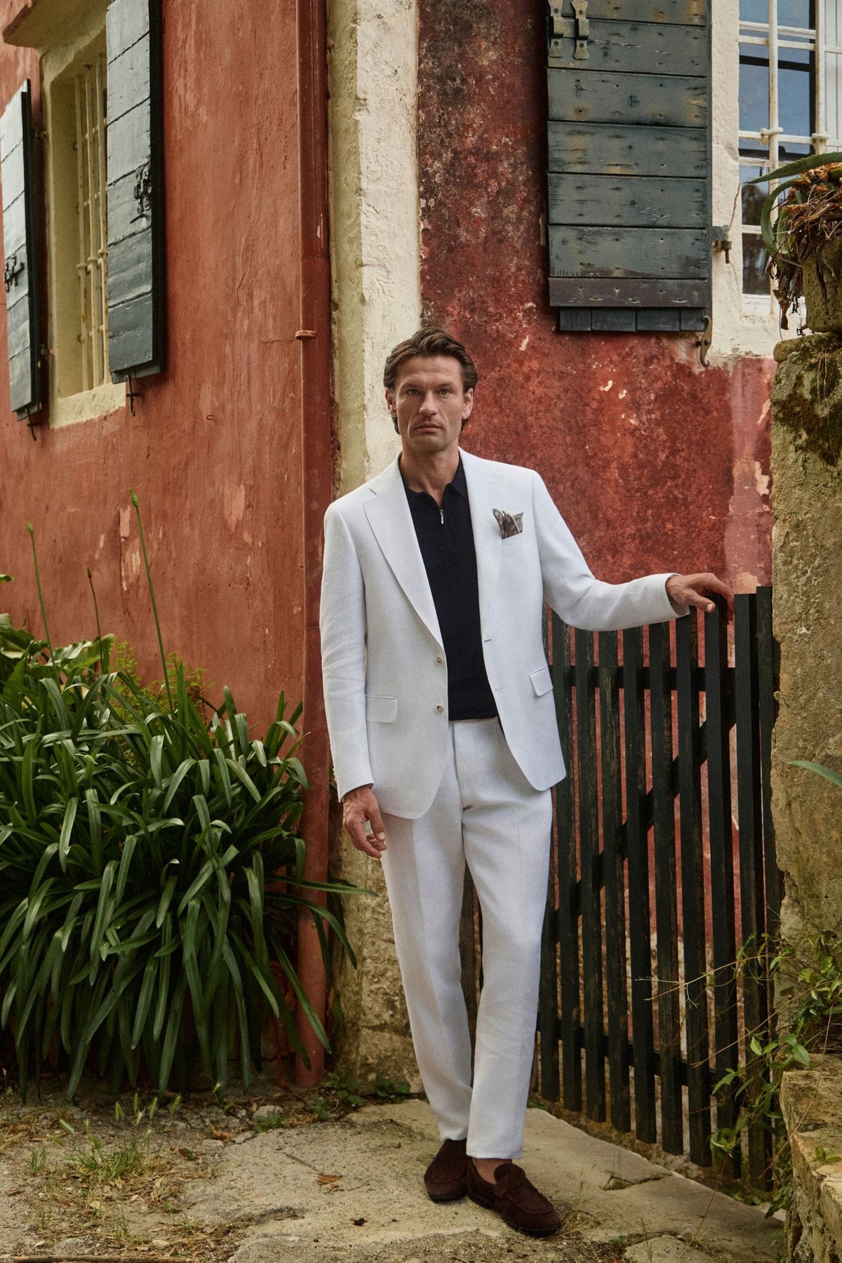 ΑΝΔΡΙΚΟ ΛΙΝΟ ΛΕΥΚΟ ΚΟΣΤΟΥΜΙ PORTOBELLO'S  FORMAL FIT