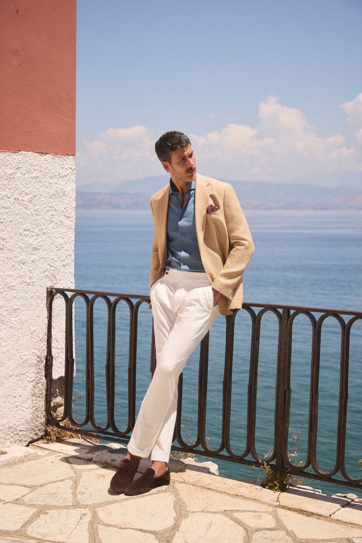 ΑΝΔΡΙΚΟ ΛΙΝΟ ΣΑΚΑΚΙ PORTOBELLO'S ΣΕ ΜΟΥΣΤΑΡΔΙ ΧΡΩΜΑ SLIM FIT