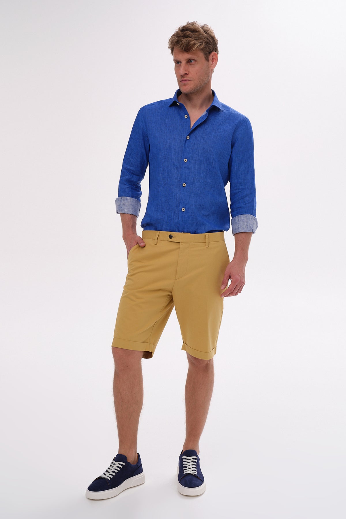 ΑΝΔΡΙΚΗ ΚΙΤΡΙΝΗ ΒΕΡΜΟΥΔΑ CHINOS PORTOBELLO'S SLIM FIT