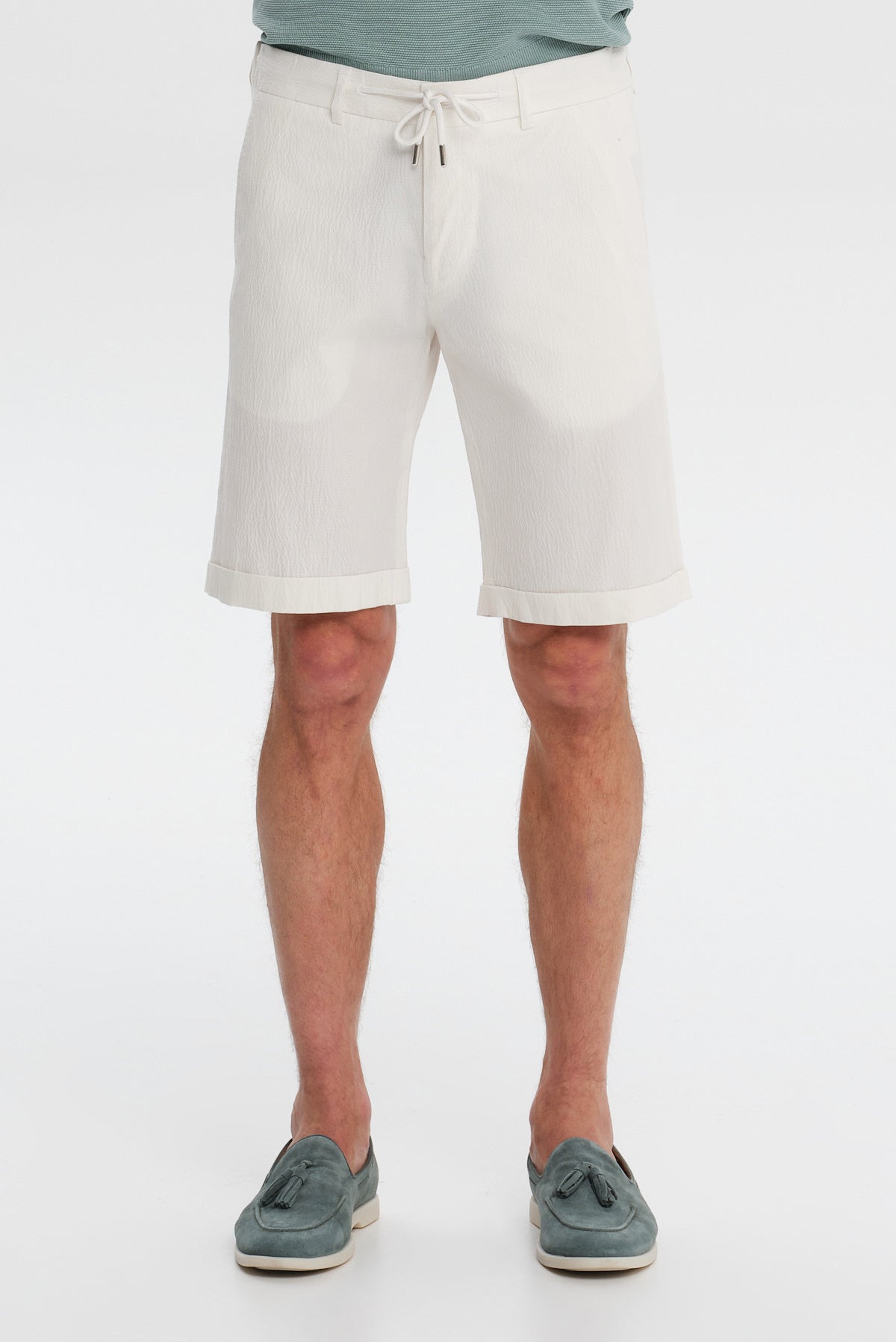 ΑΝΔΡΙΚΗ ΕΚΡΟΥ ΒΕΡΜΟΥΔΑ CHINOS SLIM FIT PORTOBELLO'S ΜΕ ΚΟΡΔΟΝΙ