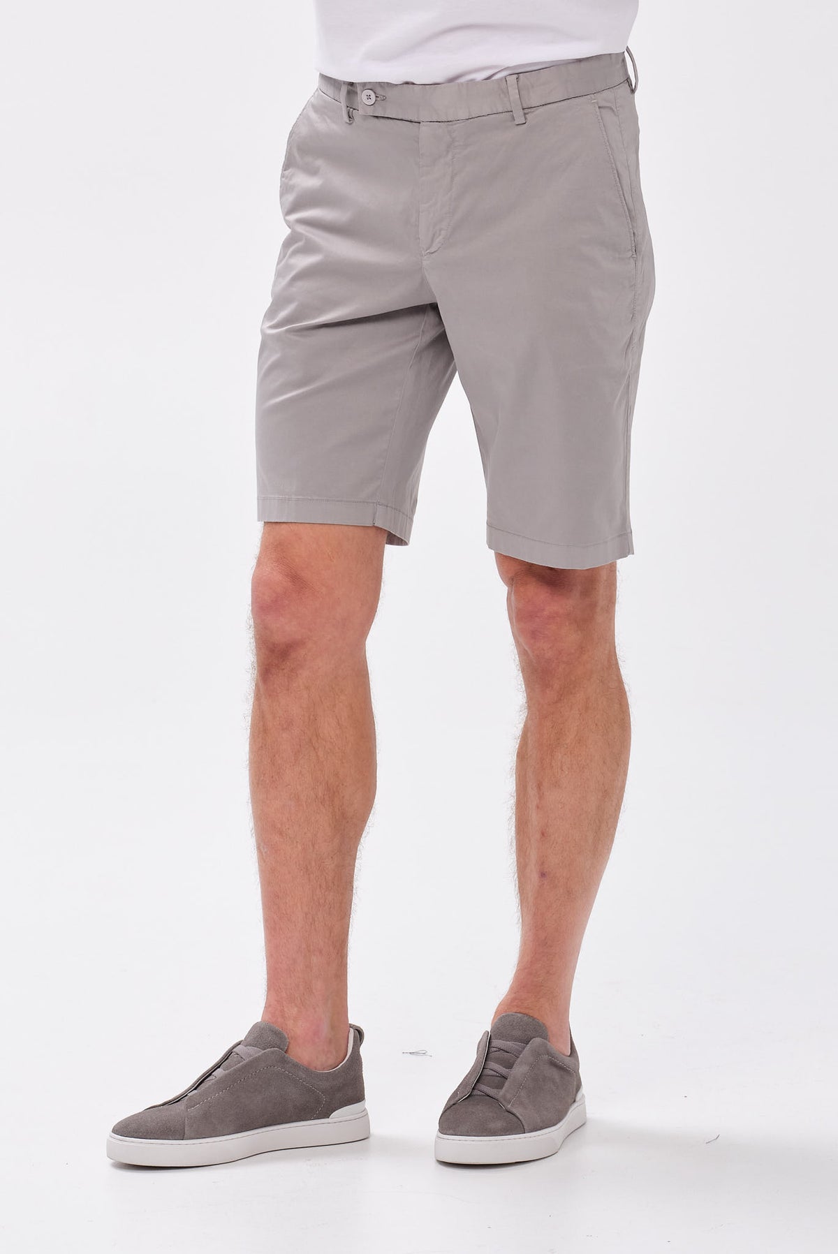 PORTOBELLO'S ΕΛΑΦΡΥ ΓΚΡΙ CHINO SLIM SHORTS - TAILORED SUMMER EDITION