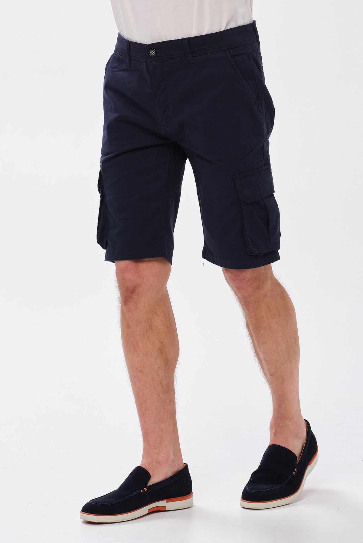PORTOBELLO'S NAVY CARGO SHORTS - UTILITY SMART EDITION