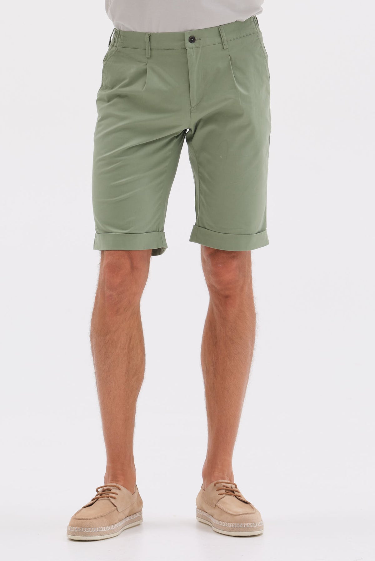 ΑΝΔΡΙΚΗ ΠΡΑΣΙΝΗ ΒΕΡΜΟΥΔΑ CHINOS PORTOBELLO'S ME ΛΑΣΤIXO KAI ΠΙΕΤΑ REGULAR FIT