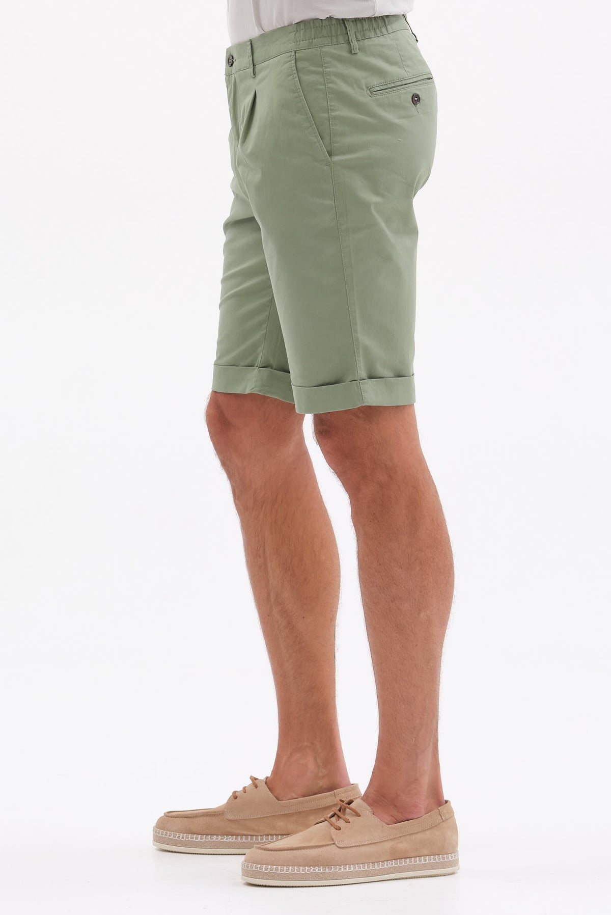 ΑΝΔΡΙΚΗ ΠΡΑΣΙΝΗ ΒΕΡΜΟΥΔΑ CHINOS PORTOBELLO'S ME ΛΑΣΤIXO KAI ΠΙΕΤΑ REGULAR FIT