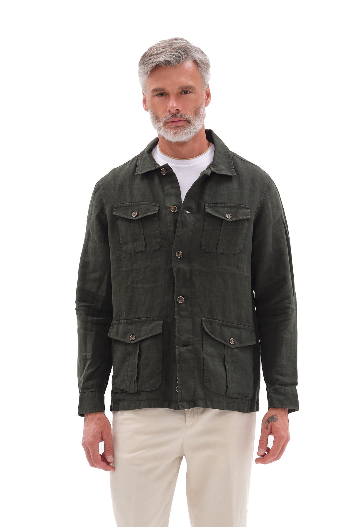 ΑΝΔΡΙΚΟ ΛΑΔΙ ΛΙΝΟ SAFARI OVERSHIRT PORTOBELLO'S REGULAR FIT