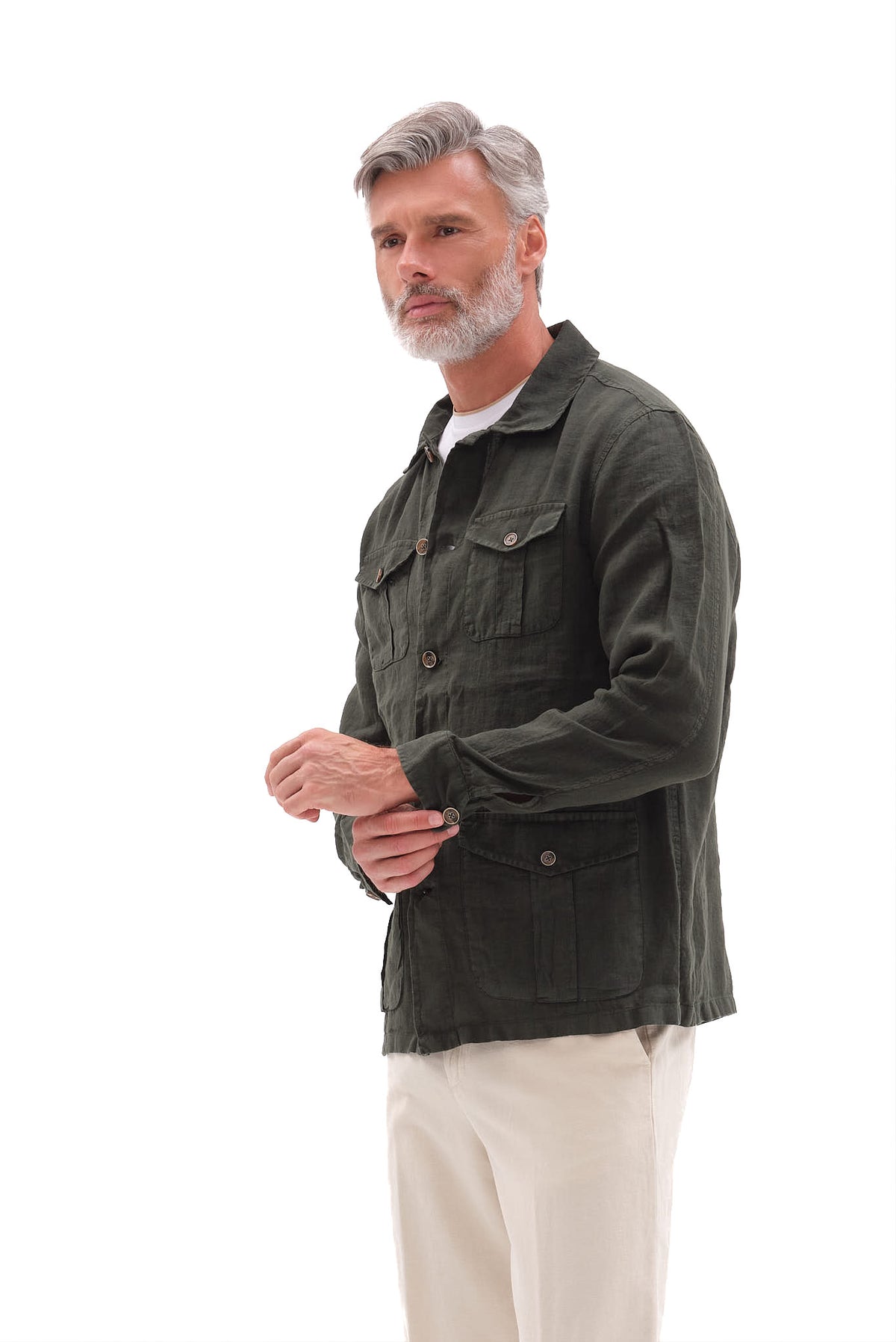 ΑΝΔΡΙΚΟ ΛΑΔΙ ΛΙΝΟ SAFARI OVERSHIRT PORTOBELLO'S REGULAR FIT