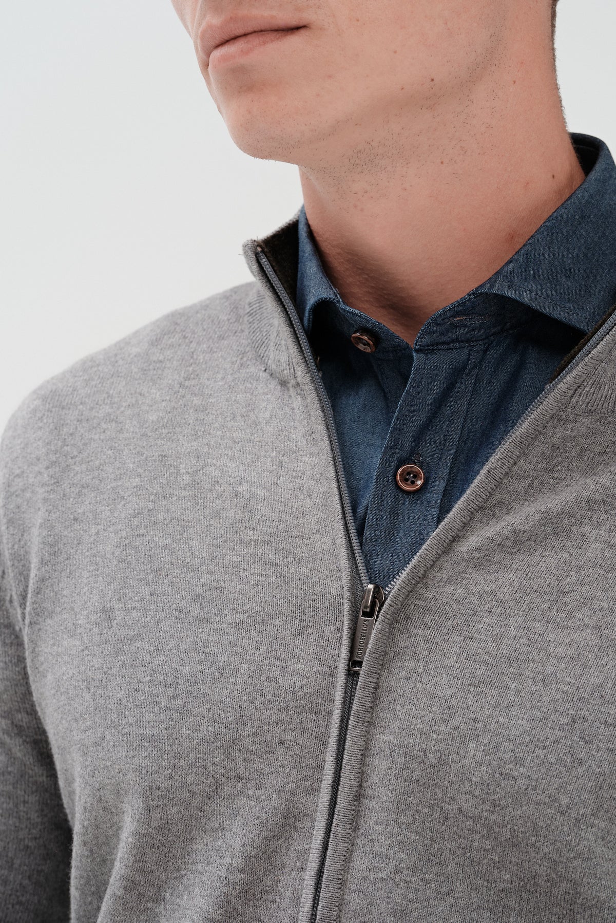 ΑΝΔΡΙΚΗ ΓΚΡΙ ΖΑΚΕΤΑ CARDIGAN PORTOBELLO'S REGULAR FIT