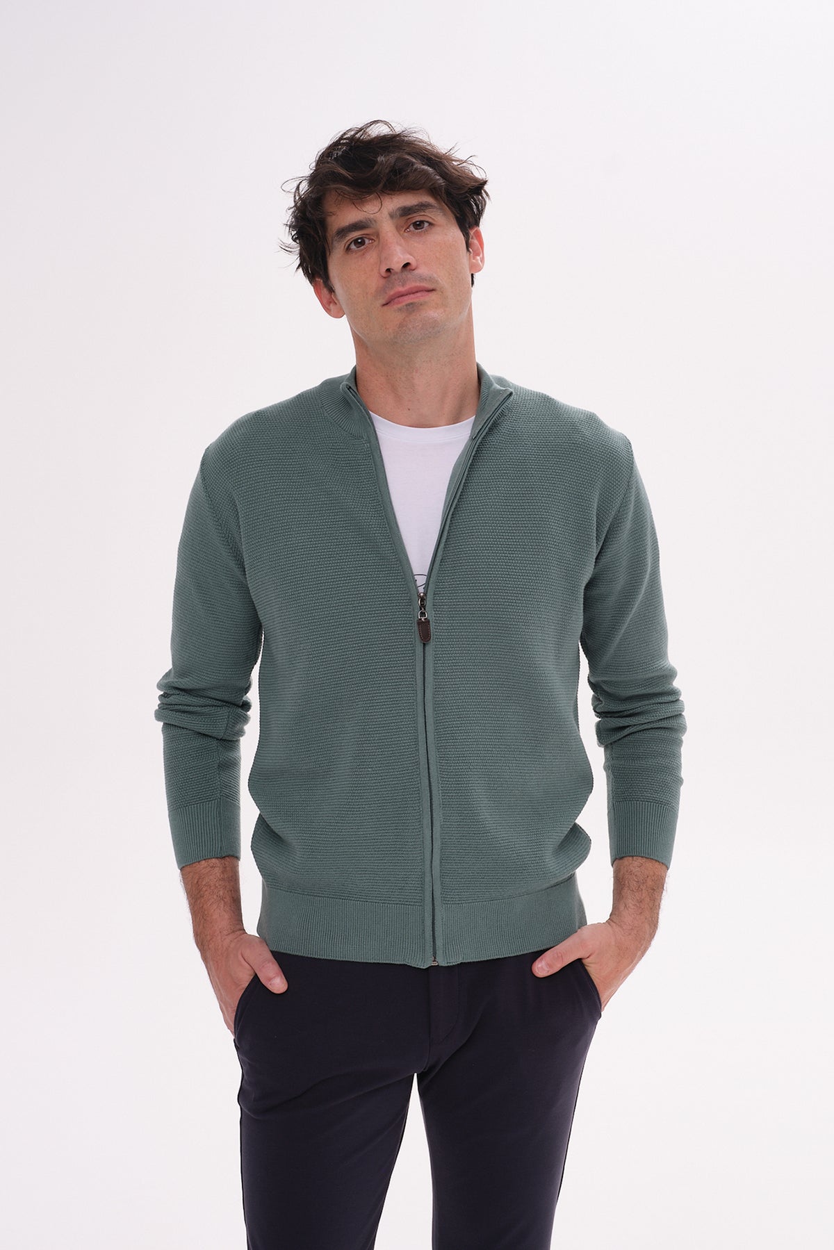 ΑΝΔΡΙΚΗ ΟΙΝΟΠΝΕΥΜΑΤΙ ΖΑΚΕΤΑ CARDIGAN PORTOBELLO'S ΜΕ ΜΙΚΡΟΣΧΕΔΙΟ