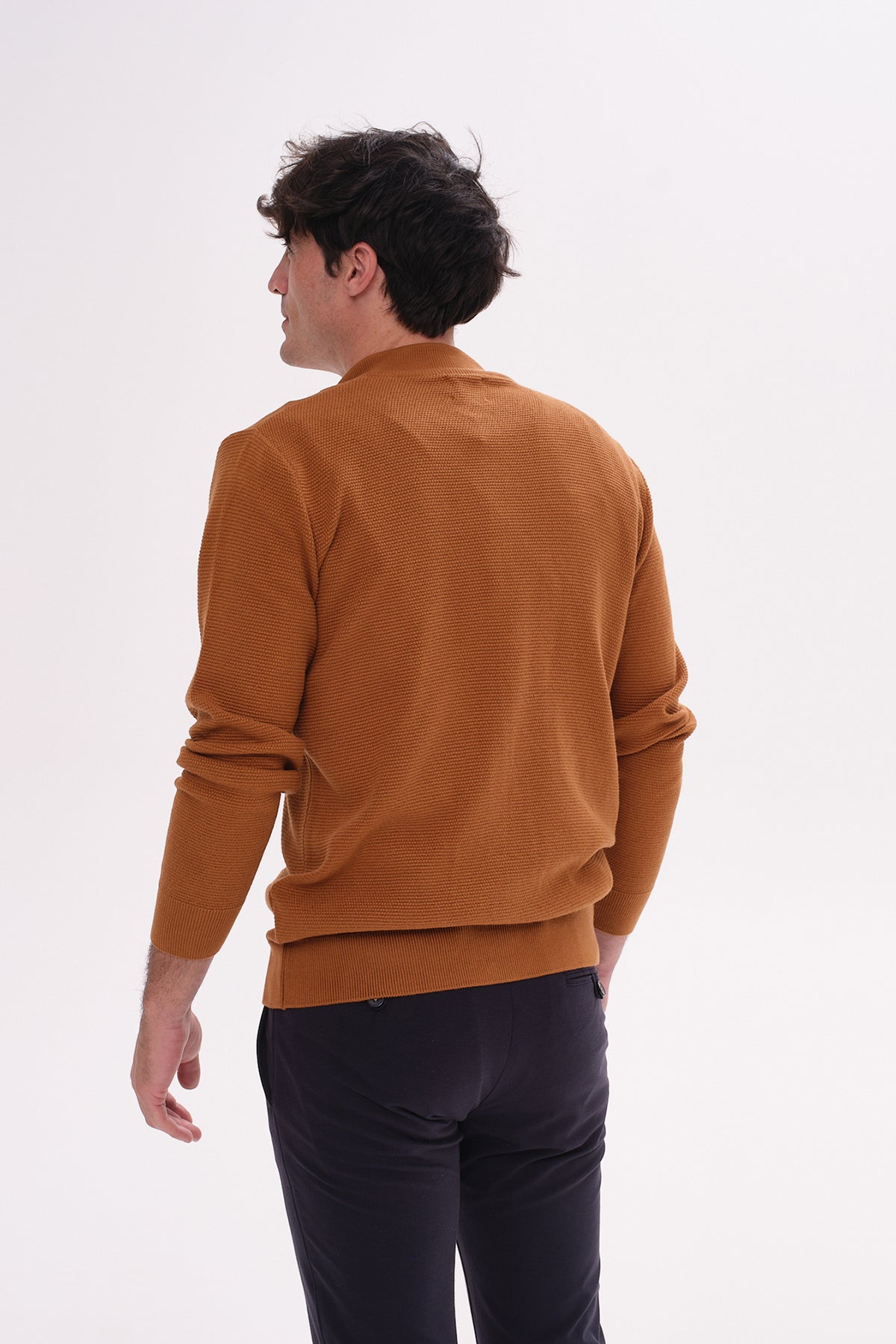 ΑΝΔΡΙΚΗ ΚΑΜΕΛ ΖΑΚΕΤΑ CARDIGAN PORTOBELLO'S ΜΕ ΜΙΚΡΟΣΧΕΔΙΟ