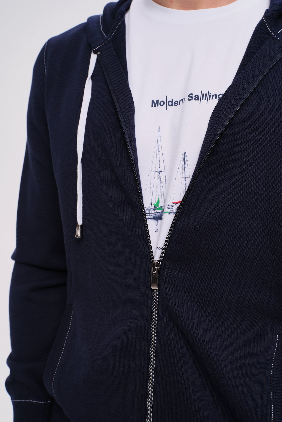 ΑΝΔΡΙΚΗ ΖΑΚΕΤΑ CARDIGAN PORTOBELLO'S ΣΕ ΜΠΛΕ NAVY ΧΡΩΜΑ ΜΕ ΚΟΥΚΟΥΛΑ