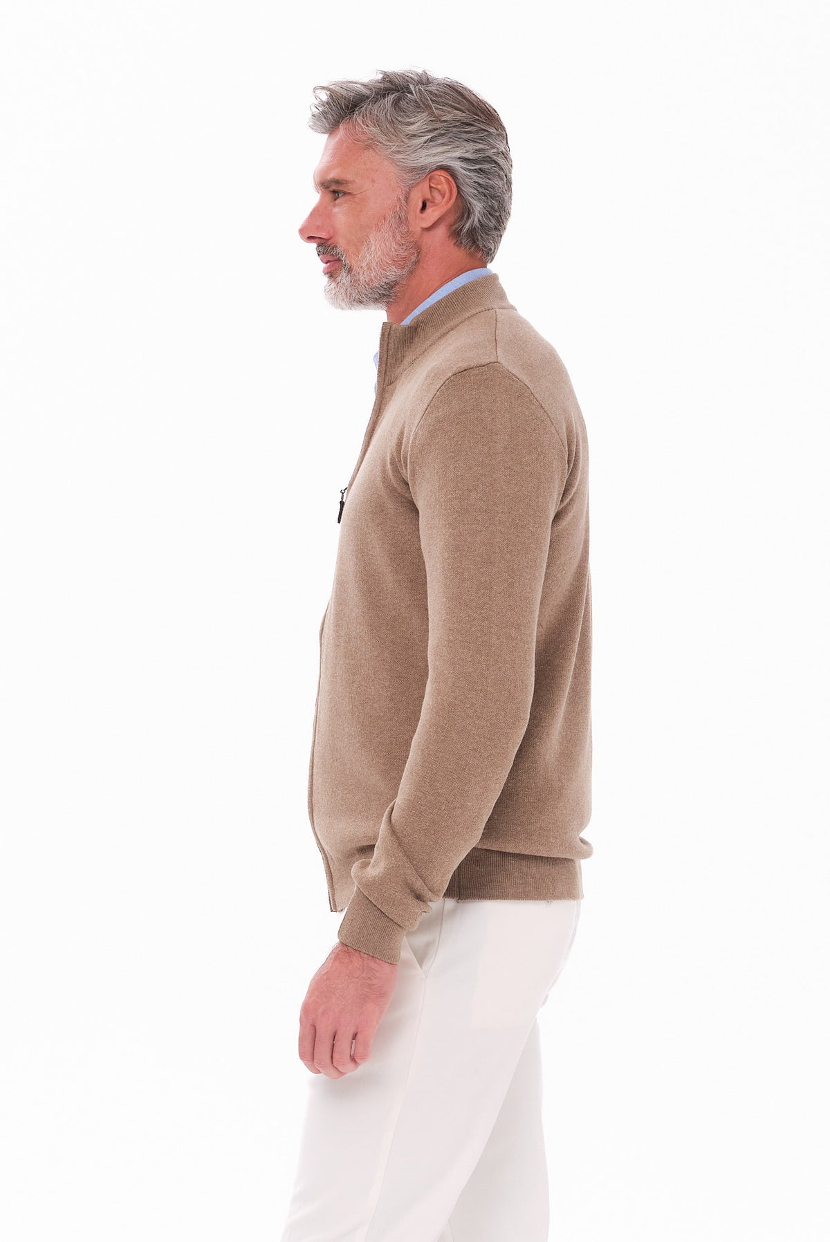 ΑΝΔΡΙΚΗ ΖΑΚΕΤΑ ΜΠΕΖ ΣΚΟΥΡΟ CARDIGAN LES GENT'S REGULAR FIT