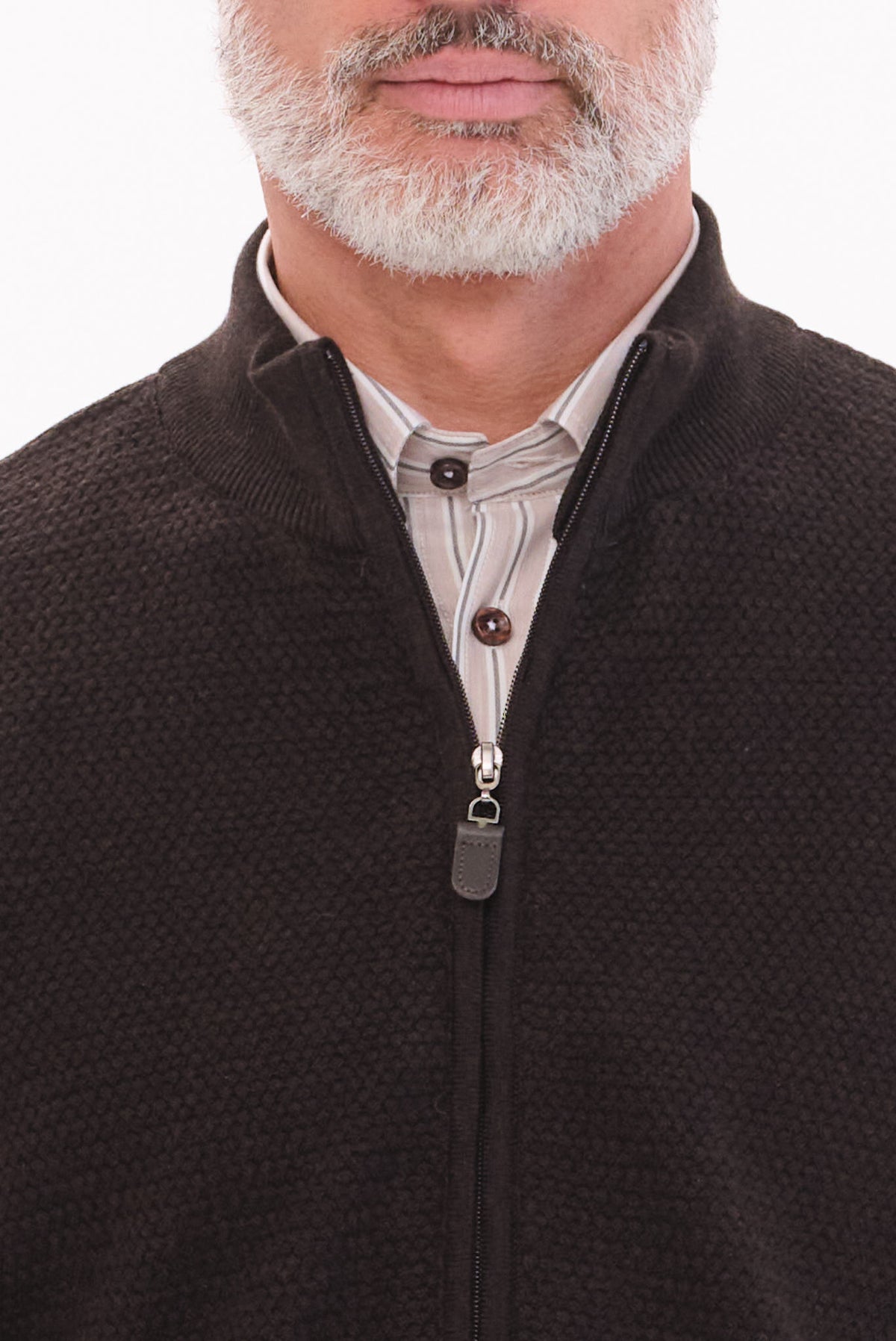 ΑΝΔΡΙΚΗ ΖΑΚΕΤΑ ΚΑΦΕ CARDIGAN LES GENT'S REGULAR FIT ΜΕ ΜΙΚΡΟΣΧΕΔΙΟ