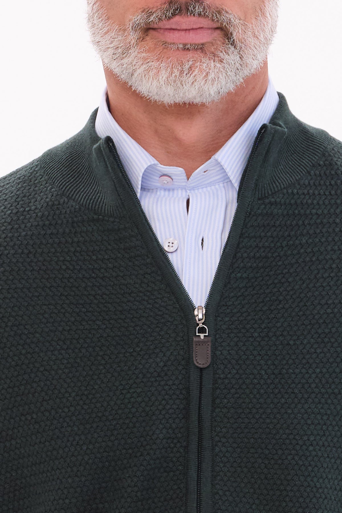 ΑΝΔΡΙΚΗ ΖΑΚΕΤΑ ΠΡΑΣΙΝΟ CARDIGAN LES GENT'S REGULAR FIT ΜΕ ΜΙΚΡΟΣΧΕΔΙΟ