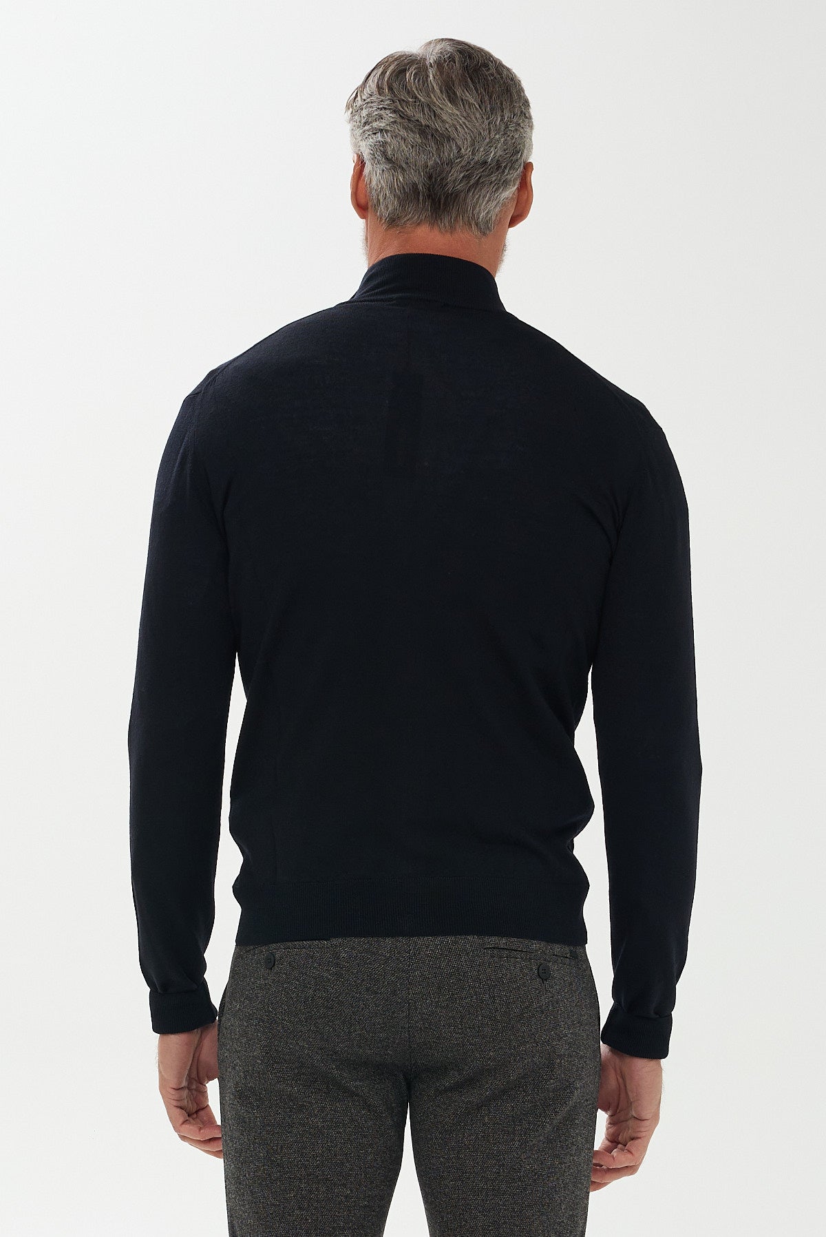 ΑΝΔΡΙΚΗ ΜΑΛΛΙΝΗ ΖΑΚΕΤΑ CARDIGAN ΣΕ ΜΑΥΡΟ ΧΡΩΜΑ PORTOBELLO'S  REGULAR FIT
