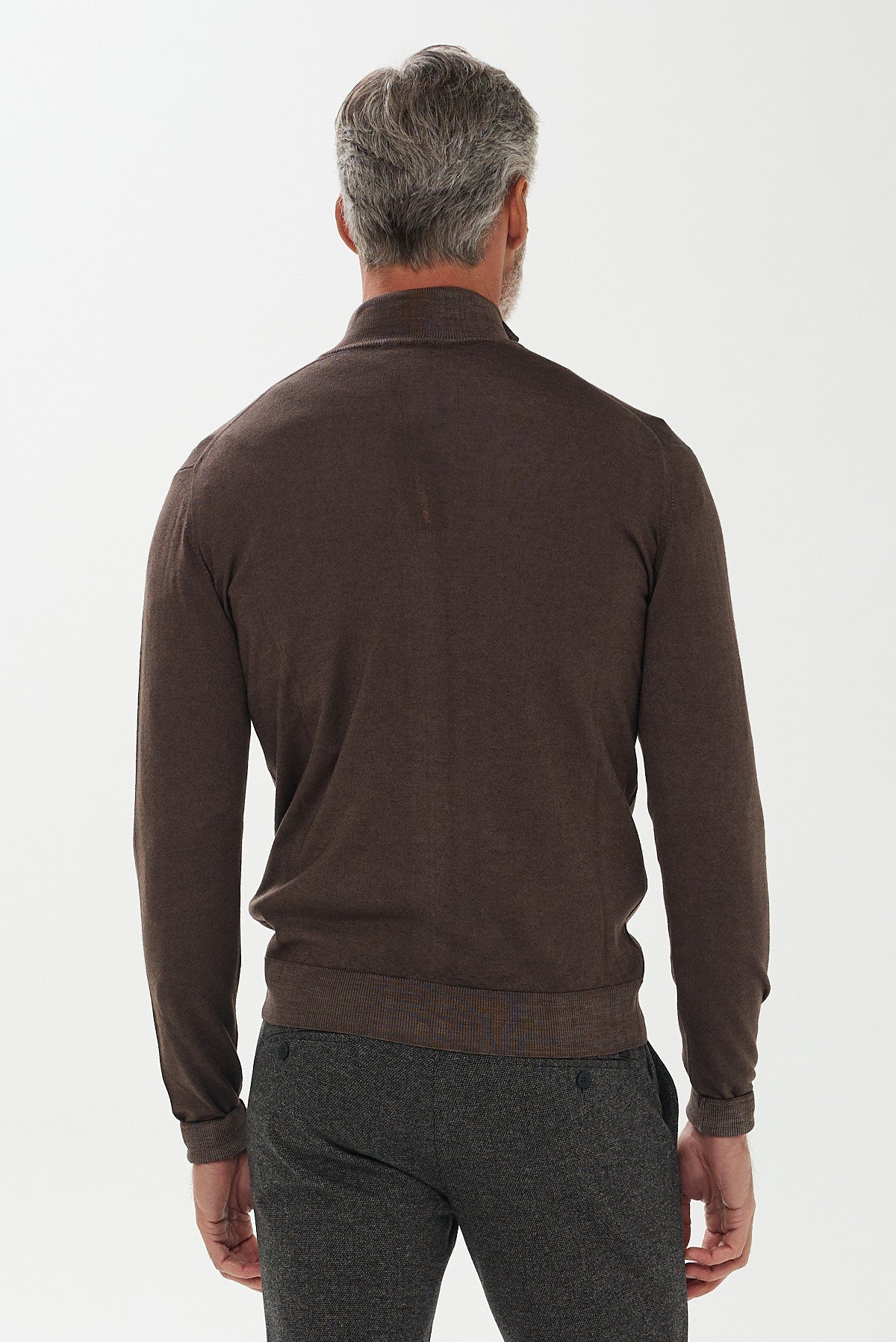 ΑΝΔΡΙΚΗ ΜΑΛΛΙΝΗ ΖΑΚΕΤΑ CARDIGAN ΣΕ ΚΑΦΕ ΧΡΩΜΑ PORTOBELLO'S REGULAR FIT