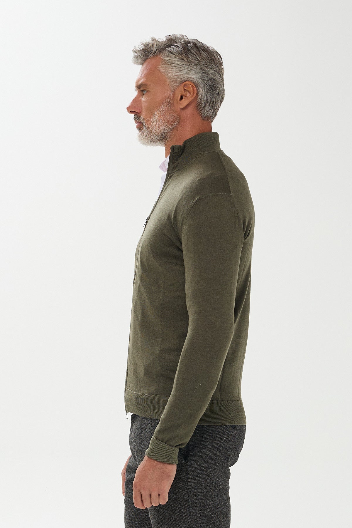 ΑΝΔΡΙΚΗ ΜΑΛΛΙΝΗ ΖΑΚΕΤΑ CARDIGAN ΣΕ ΛΑΔΙ ΧΡΩΜΑ PORTOBELLO'S REGULAR FIT