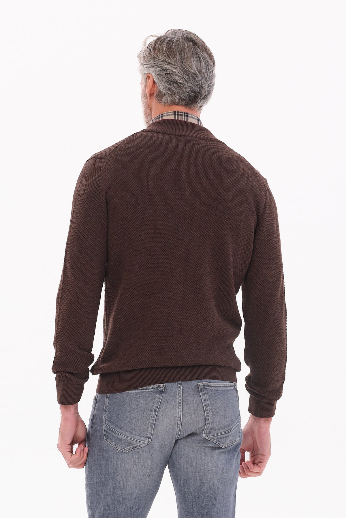 ΑΝΔΡΙΚΗ ΚΑΦΕ ΖΑΚΕΤΑ CARDIGAN PORTOBELLO'S REGULAR FIT ΜΕ ΜΙΚΡΟΣΧΕΔΙΟ