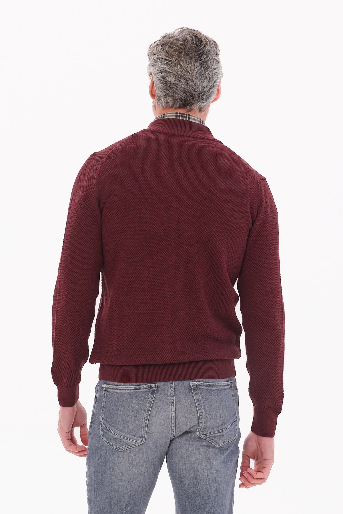 ΑΝΔΡΙΚΗ ΜΠΟΡΝΤΟ ΖΑΚΕΤΑ CARDIGAN PORTOBELLO'S REGULAR FIT ΜΕ ΜΙΚΡΟΣΧΕΔΙΟ