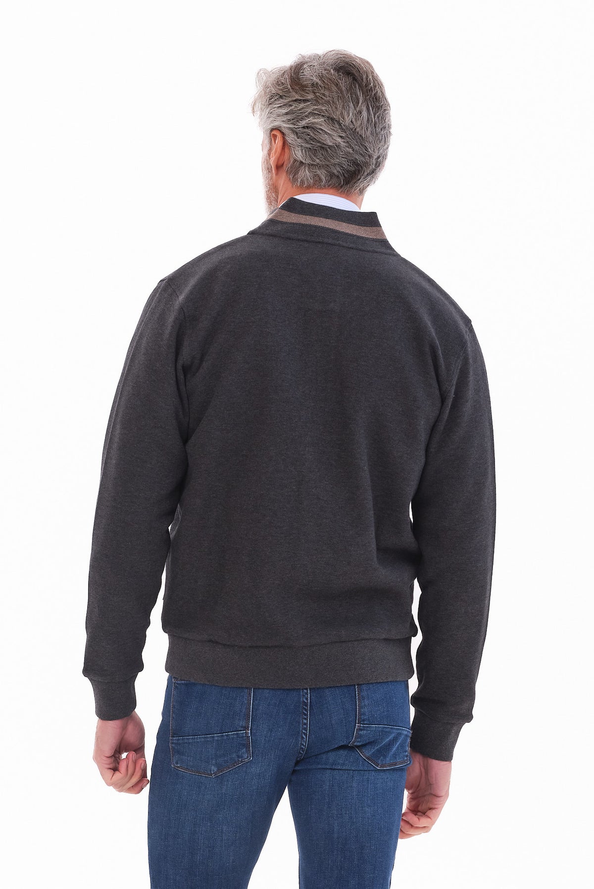 ΑΝΔΡΙΚΗ ΖΑΚΕΤΑ CARDIGAN PORTOBELLO'S ΣΤΟ ΧΡΩΜΑ ΤΟΥ ΓΡΑΦΙΤΗ REGULAR FIT