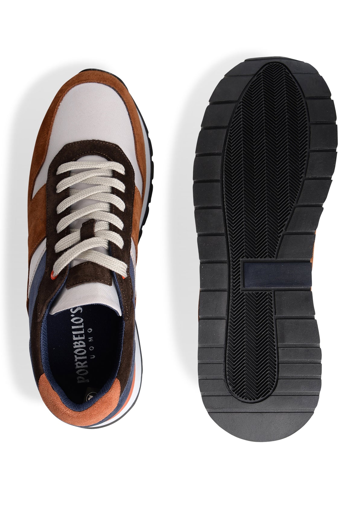 ΑΝΔΡΙΚΑ ΠΑΠΟΥΤΣΙΑ SNEAKERS PORTOBELLO'S ΤΑΜΠΑ ΜΕ ΜΠΛΕ ΛΕΠΤΟΜΕΡΕΙΕΣ