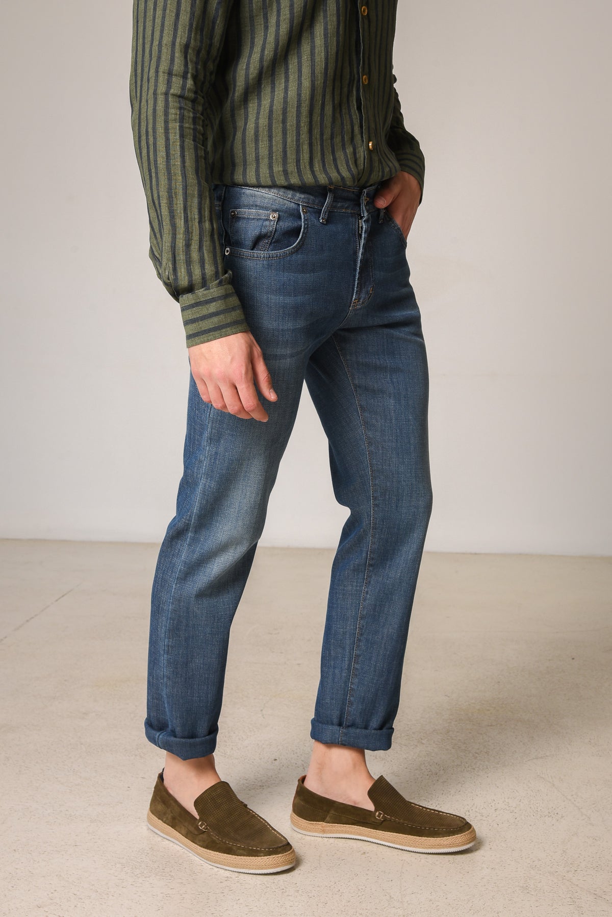 ΑΝΔΡΙΚΟ JEAN PORTOBELLO'S ΣΕ ΜΠΛΕ ΑΠΟΧΡΩΣΗ ΜΕ ΞΕΒΑΜΜΑ REGULAR FIT