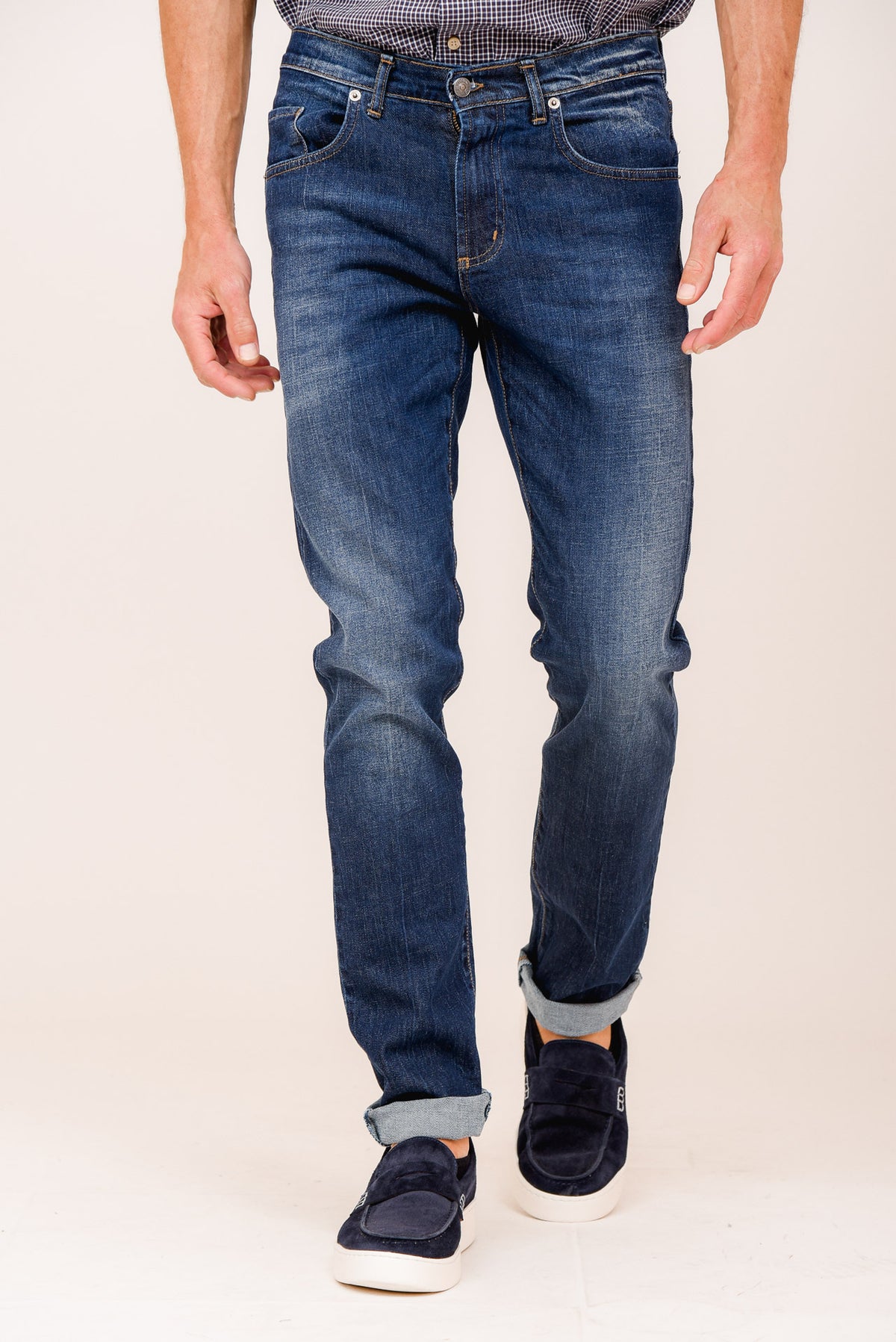 ΑΝΔΡΙΚΟ JEAN PORTOBELLO'S MODERN FIT ΣΕ ΜΠΛΕ ΧΡΩΜΑ ΜΕ ΤΕΧΝΗΤΗ ΦΘΟΡΑ ΓΙΑ STYLISH ΕΜΦΑΝΙΣΕΙΣ