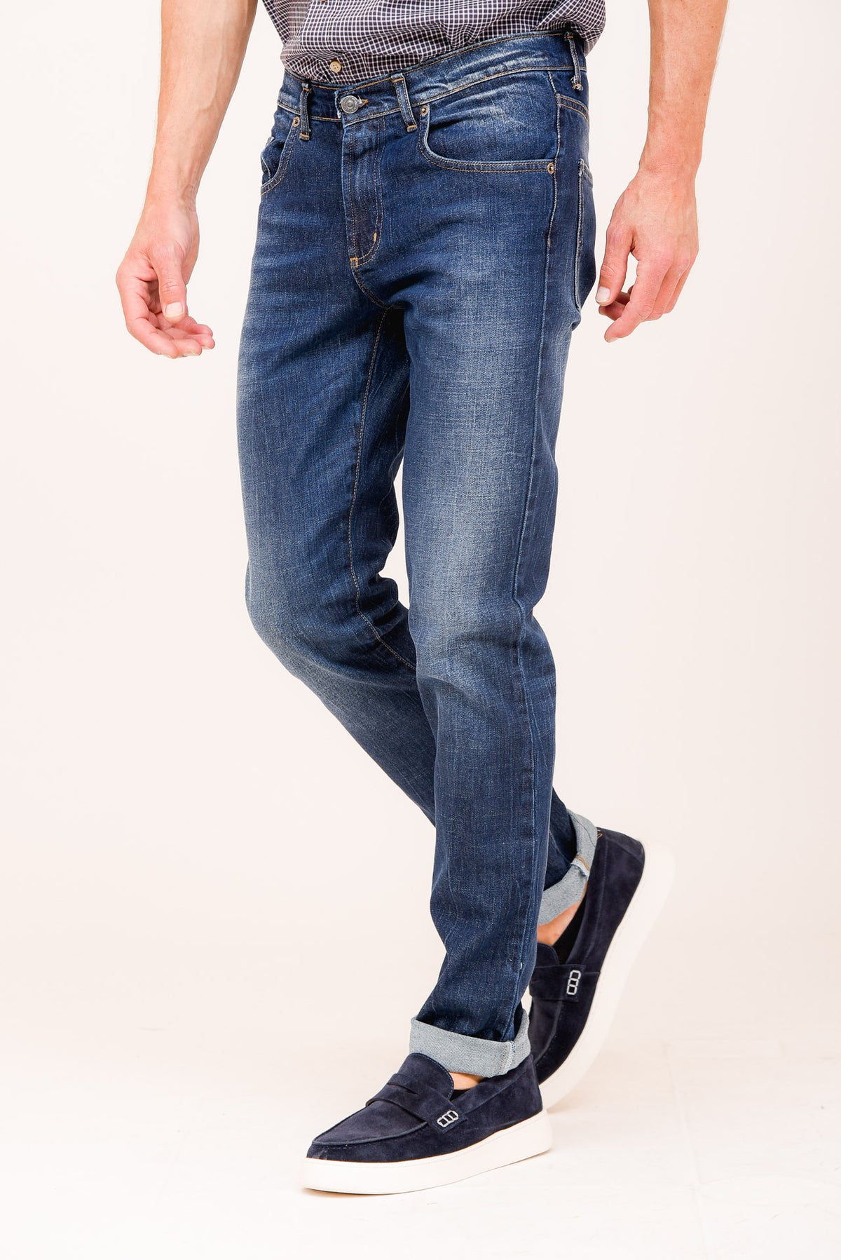 ΑΝΔΡΙΚΟ JEAN PORTOBELLO'S MODERN FIT ΣΕ ΜΠΛΕ ΧΡΩΜΑ ΜΕ ΤΕΧΝΗΤΗ ΦΘΟΡΑ ΓΙΑ STYLISH ΕΜΦΑΝΙΣΕΙΣ
