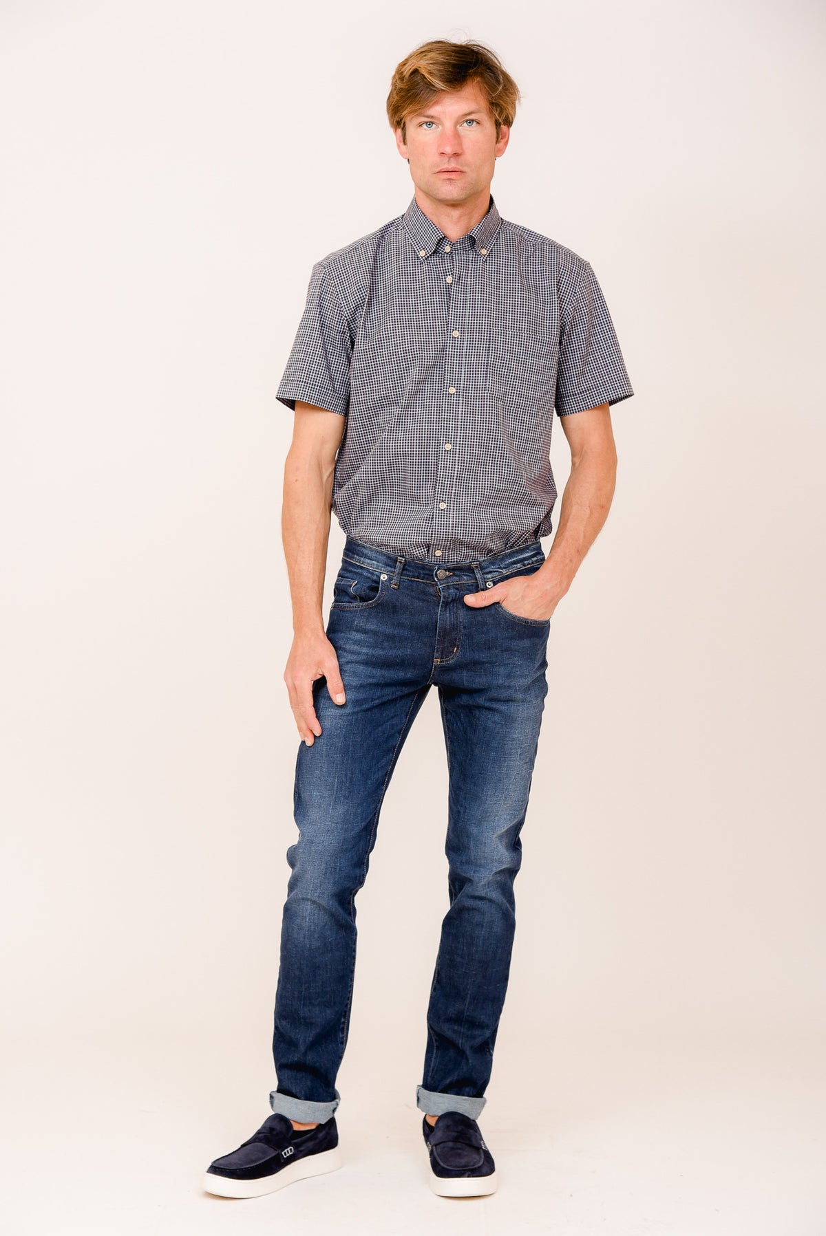 ΑΝΔΡΙΚΟ JEAN PORTOBELLO'S MODERN FIT ΣΕ ΜΠΛΕ ΧΡΩΜΑ ΜΕ ΤΕΧΝΗΤΗ ΦΘΟΡΑ ΓΙΑ STYLISH ΕΜΦΑΝΙΣΕΙΣ