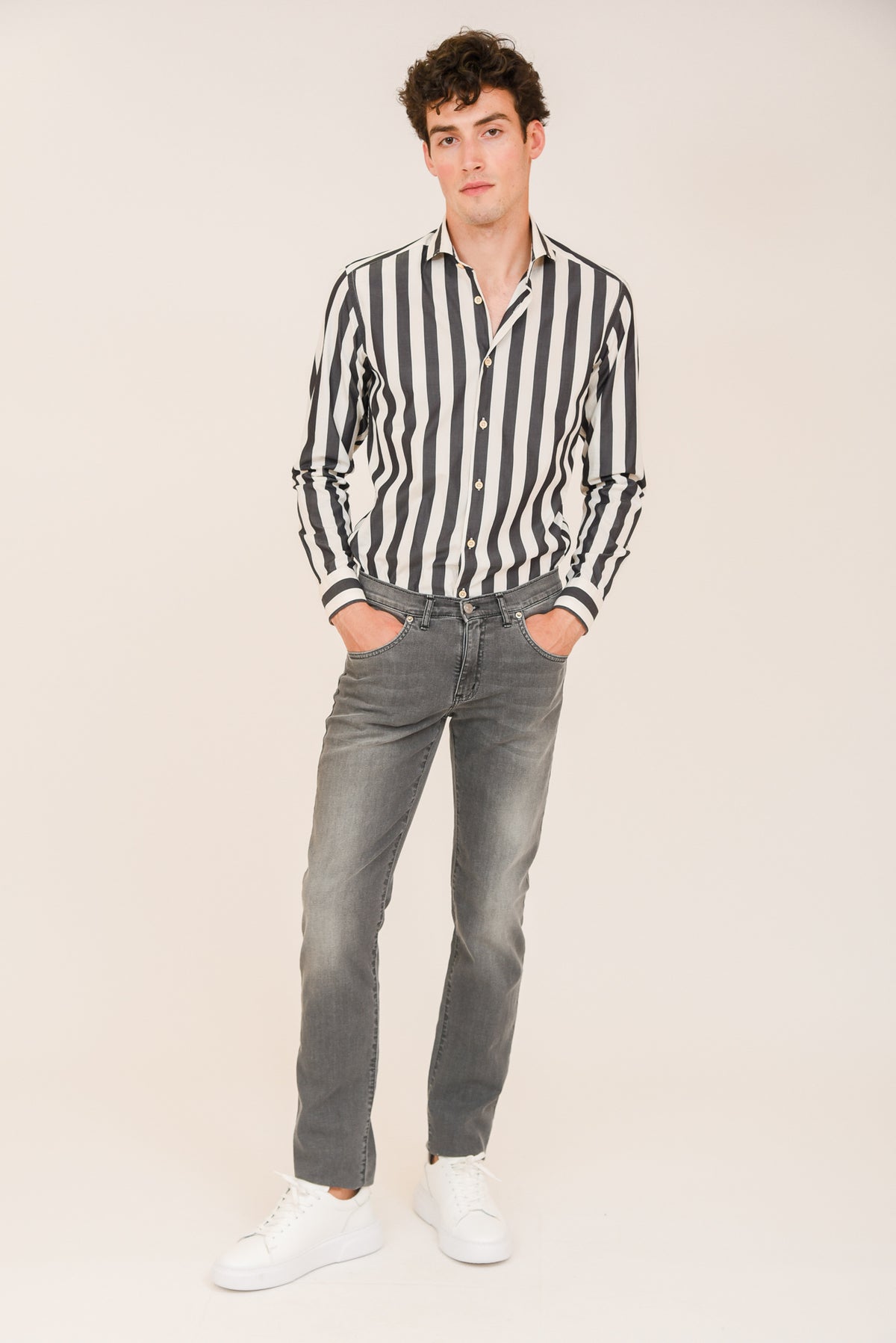 ΑΝΔΡΙΚΟ JEAN PORTOBELLO'S ΓΚΡΙ REGULAR FIT ΜΕ ΤΕΧΝΗΤΗ ΦΘΟΡΑ ΓΙΑ ΙΔΙΑΙΤΕΡΕΣ ΕΜΦΑΝΙΣΕΙΣ