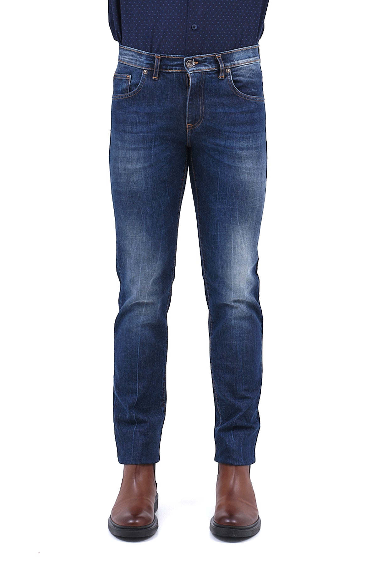 ΑΝΔΡΙΚΟ JEAN PORTOBELLO'S ΣΕ ΜΠΛΕ ΧΡΩΜΑ ΚΑΙ SLIM FIT ΓΡΑΜΜΗ