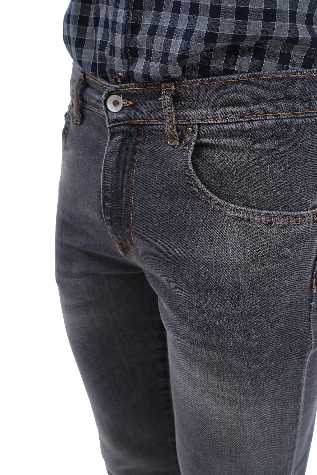ΑΝΔΡΙΚΟ JEAN PORTOBELLO'S ΣΕ ΓΚΡΙ ΧΡΩΜΑ ΜΕ ΤΕΧΝΗΤΗ ΦΘΟΡΑ SLIM FIT