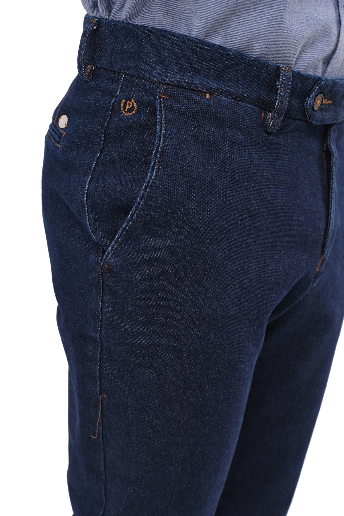 ΑΝΔΡΙΚΟ JEAN CHINOS ΣΕ REGULAR FIT ΚΑΙ ΜΠΛΕ ΑΠΟΧΡΩΣΗ