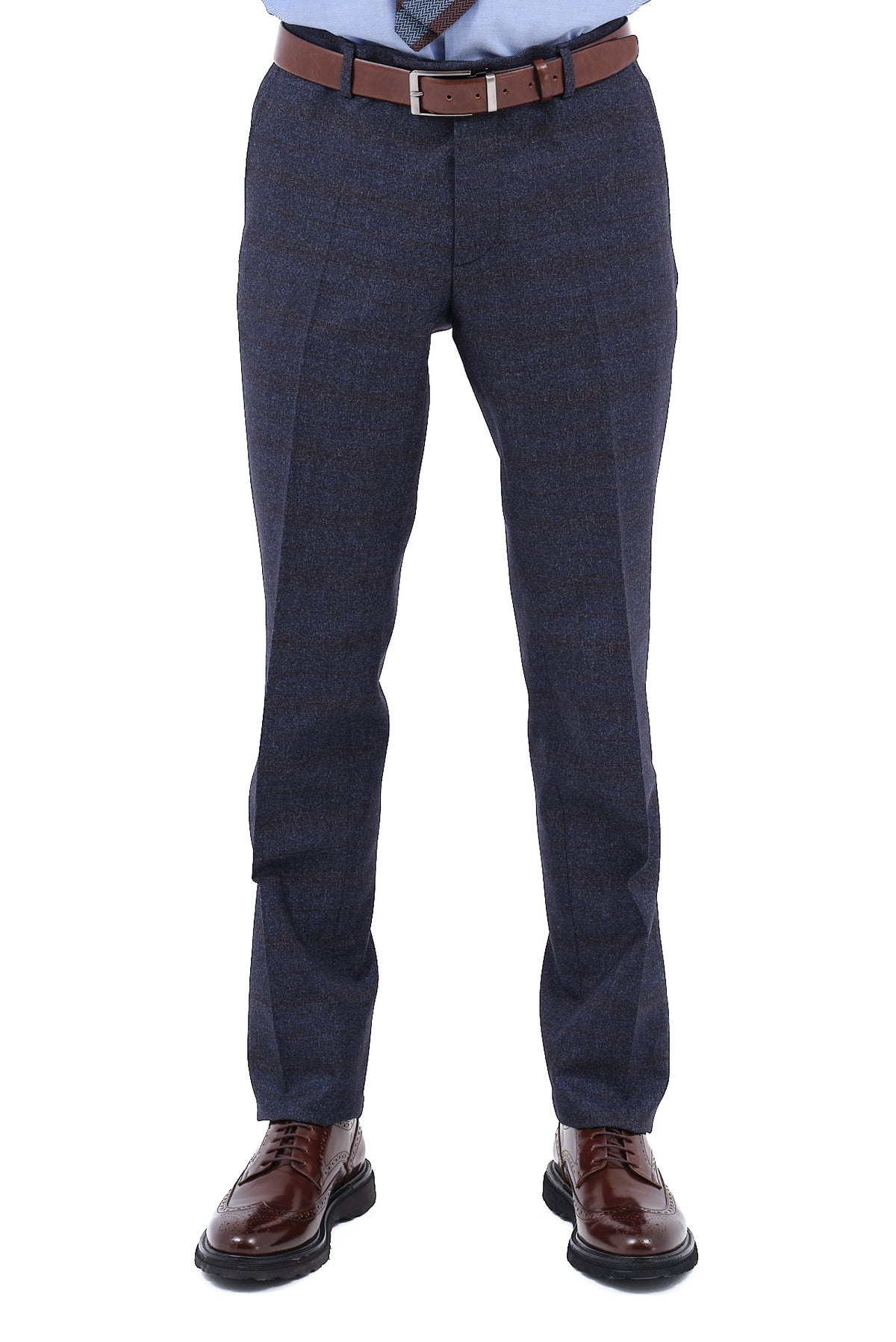 ΑΝΔΡΙΚΟ ΜΠΛΕ ΚΟΣΤΟΥΜΙ PORTOBELLO'S ΜΕ ΚΑΦΕ WINDOWPANE REGULAR FIT