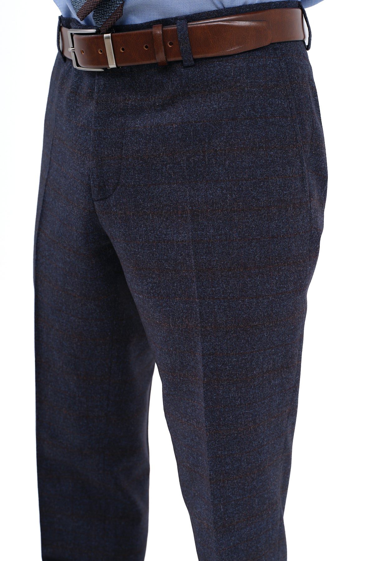 ΑΝΔΡΙΚΟ ΜΠΛΕ ΚΟΣΤΟΥΜΙ PORTOBELLO'S ΜΕ ΚΑΦΕ WINDOWPANE REGULAR FIT