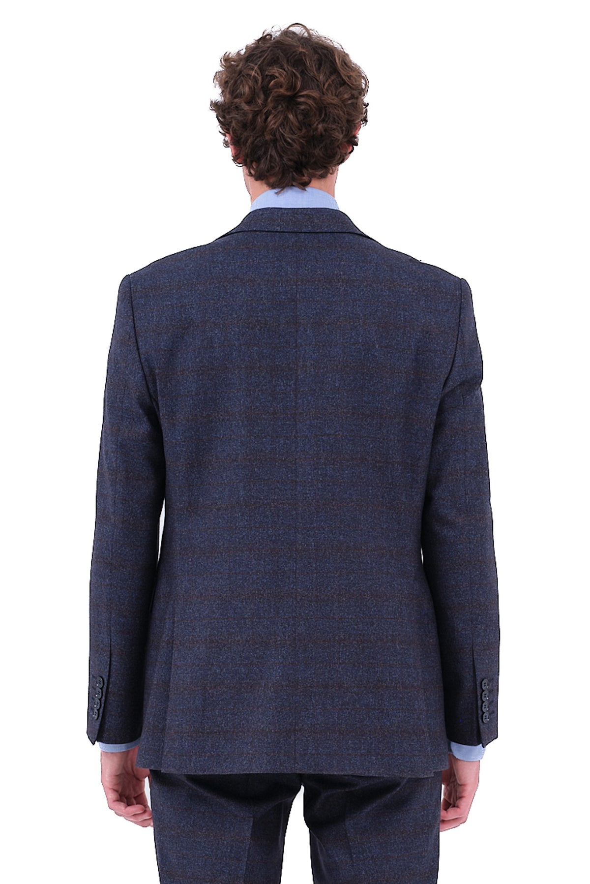 ΑΝΔΡΙΚΟ ΜΠΛΕ ΚΟΣΤΟΥΜΙ PORTOBELLO'S ΜΕ ΚΑΦΕ WINDOWPANE REGULAR FIT