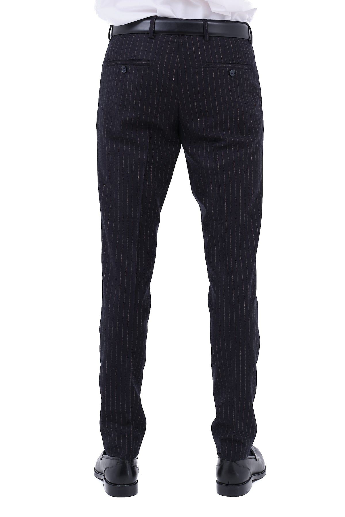 ΑΝΔΡΙΚΟ ΣΤΑΥΡΩΤΟ PINSTRIPE ΚΟΣΤΟΥΜΙ PORTOBELLO'S ΣΕ ΜΑΥΡΟ ΧΡΩΜΑ ΜΕ ΧΡΥΣΑΦΙ ΡΙΓΑ
