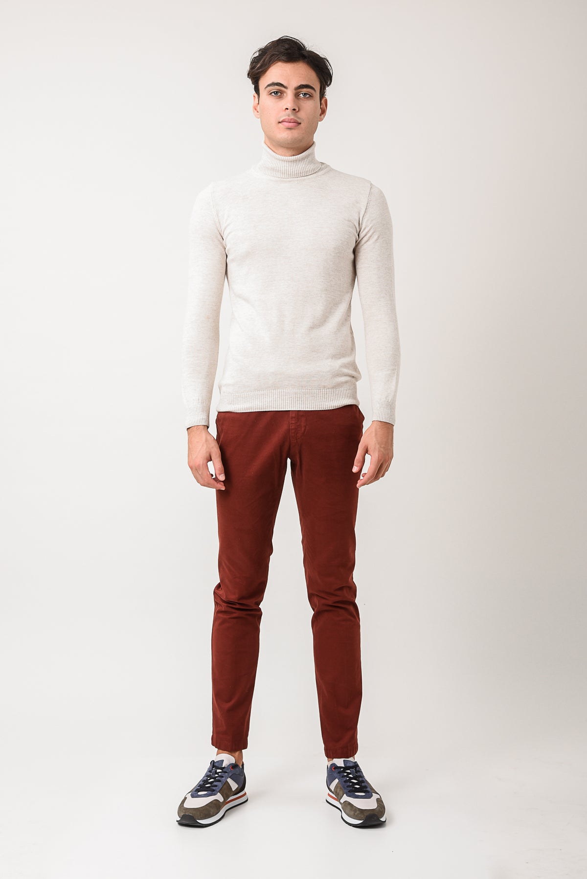 ΑΝΔΡΙΚΟ ΠΑΝΤΕΛΟΝΙ CHINOS PORTOBELLO'S SLIM FIT ΣΕ ΚΕΡΑΜΙΔΙ ΑΠΟΧΡΩΣΗ