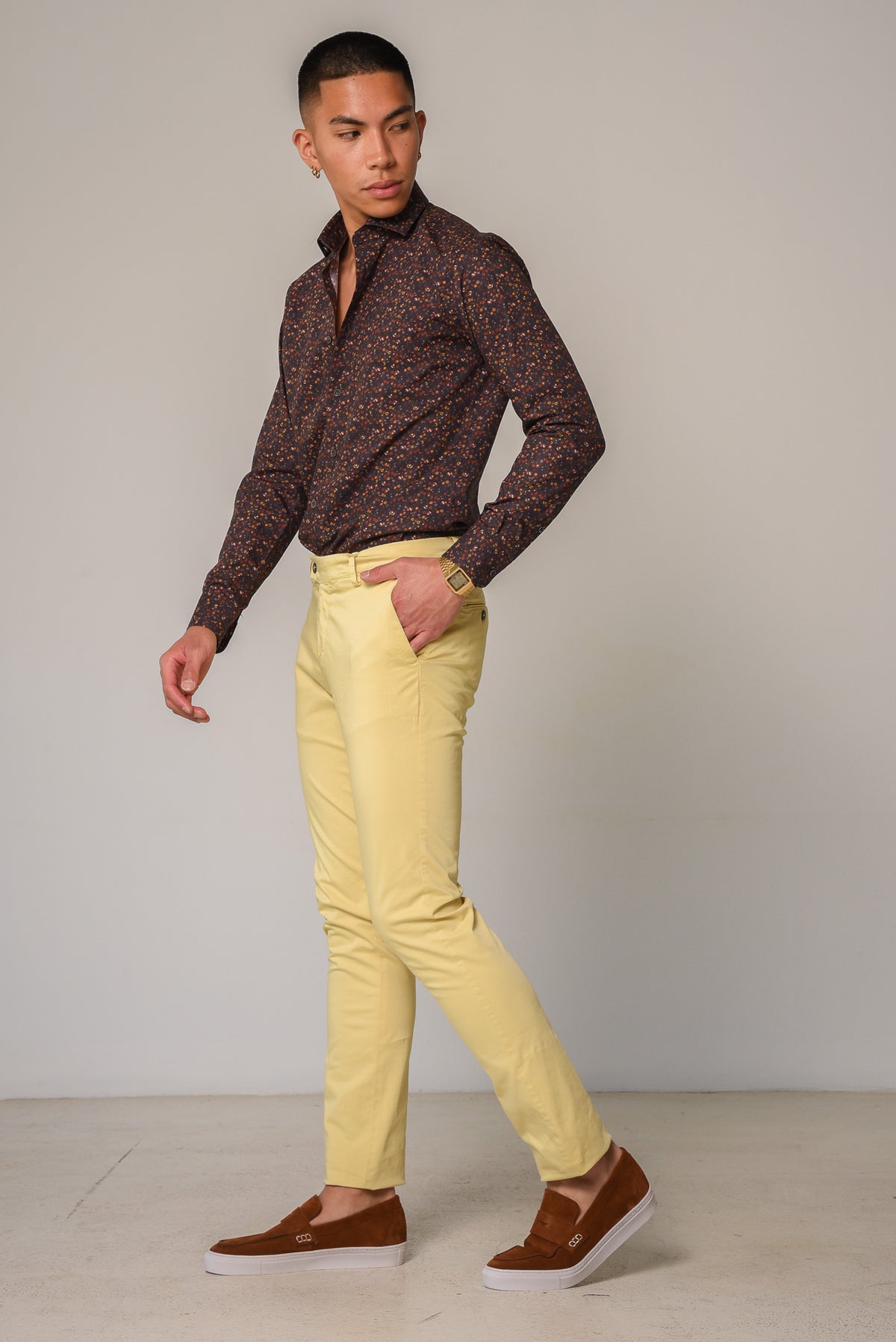 ΑΝΔΡΙΚΟ ΠΑΝΤΕΛΟΝΙ CHINOS PORTOBELLO'S ΚΙΤΡΙΝΟ ΧΡΩΜΑ SLIM FIT ΓΙΑ STYLISH OUTFITS