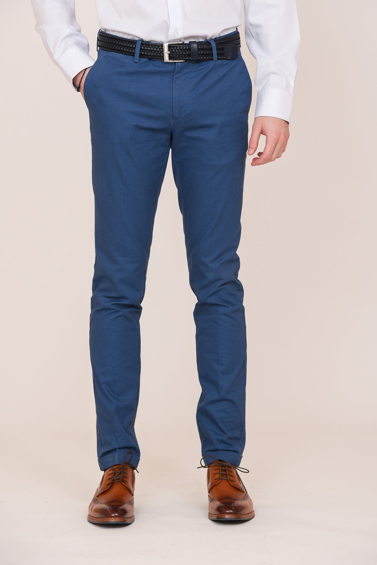 ΑΝΔΡΙΚΟ ΠΑΝΤΕΛΟΝΙ CHINOS PORTOBELLO'S ΜΠΛΕ RAF ΑΠΟΧΡΩΣΗ SLIM FIT