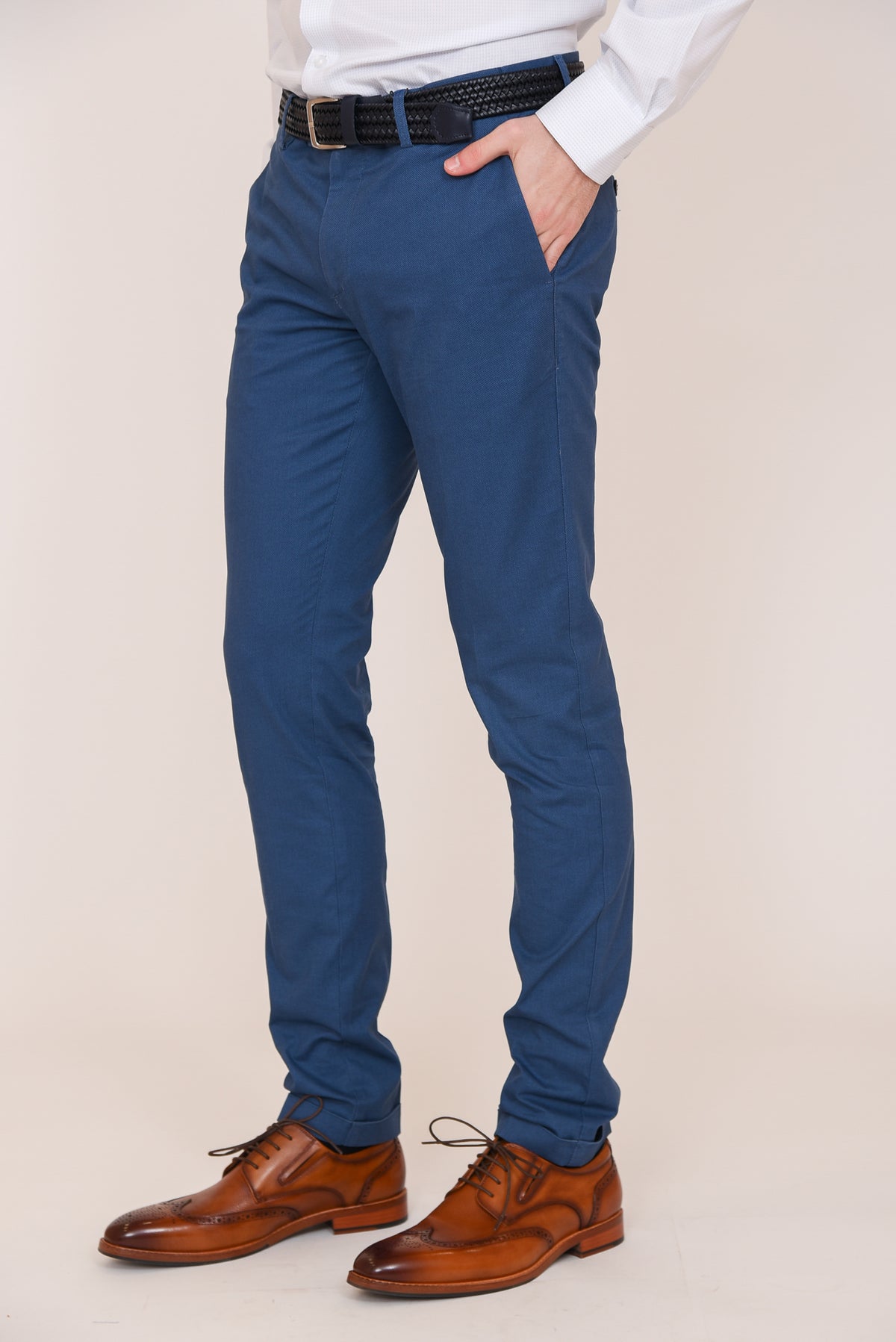 ΑΝΔΡΙΚΟ ΠΑΝΤΕΛΟΝΙ CHINOS PORTOBELLO'S ΜΠΛΕ RAF ΑΠΟΧΡΩΣΗ SLIM FIT