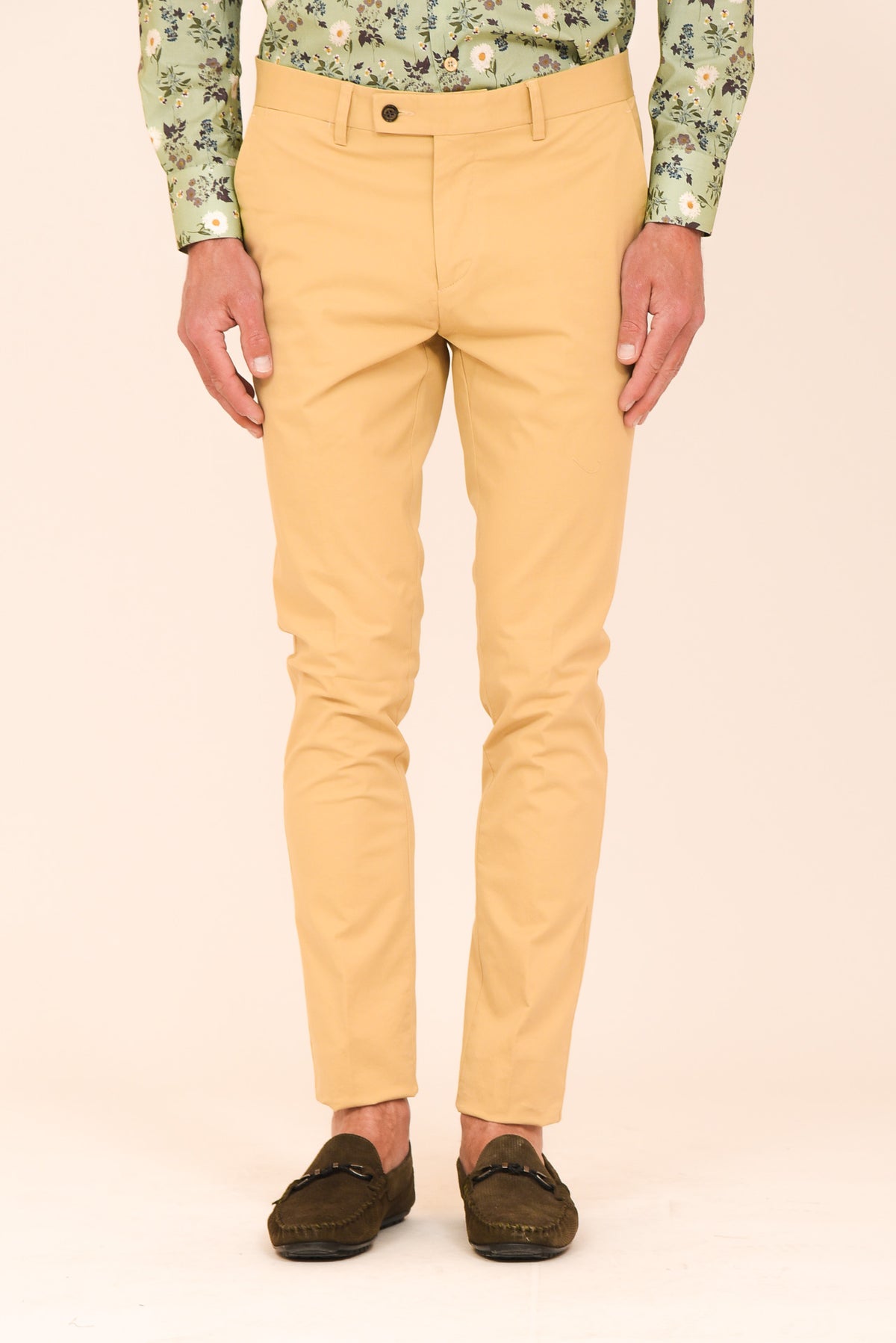 ΑΝΔΡΙΚΟ ΠΑΝΤΕΛΟΝΙ CHINOS PORTOBELLO'S ΜΠΕΖ ΚΙΤΡΙΝΗ ΑΠΟΧΡΩΣΗ SLIM FIT